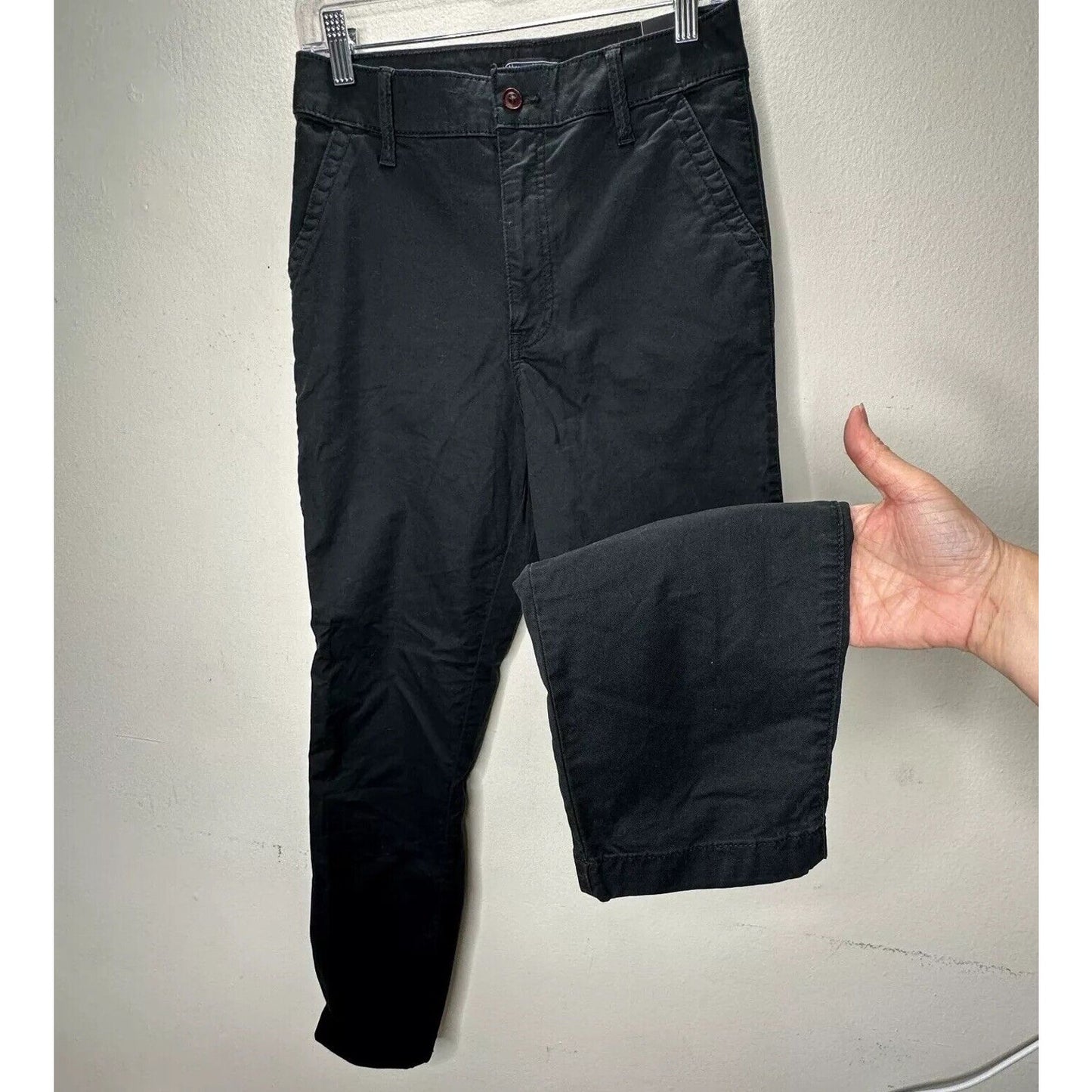 NWT Abercrombie & Fitch Black Denim Straight Leg Khaki Pants 27 / 4