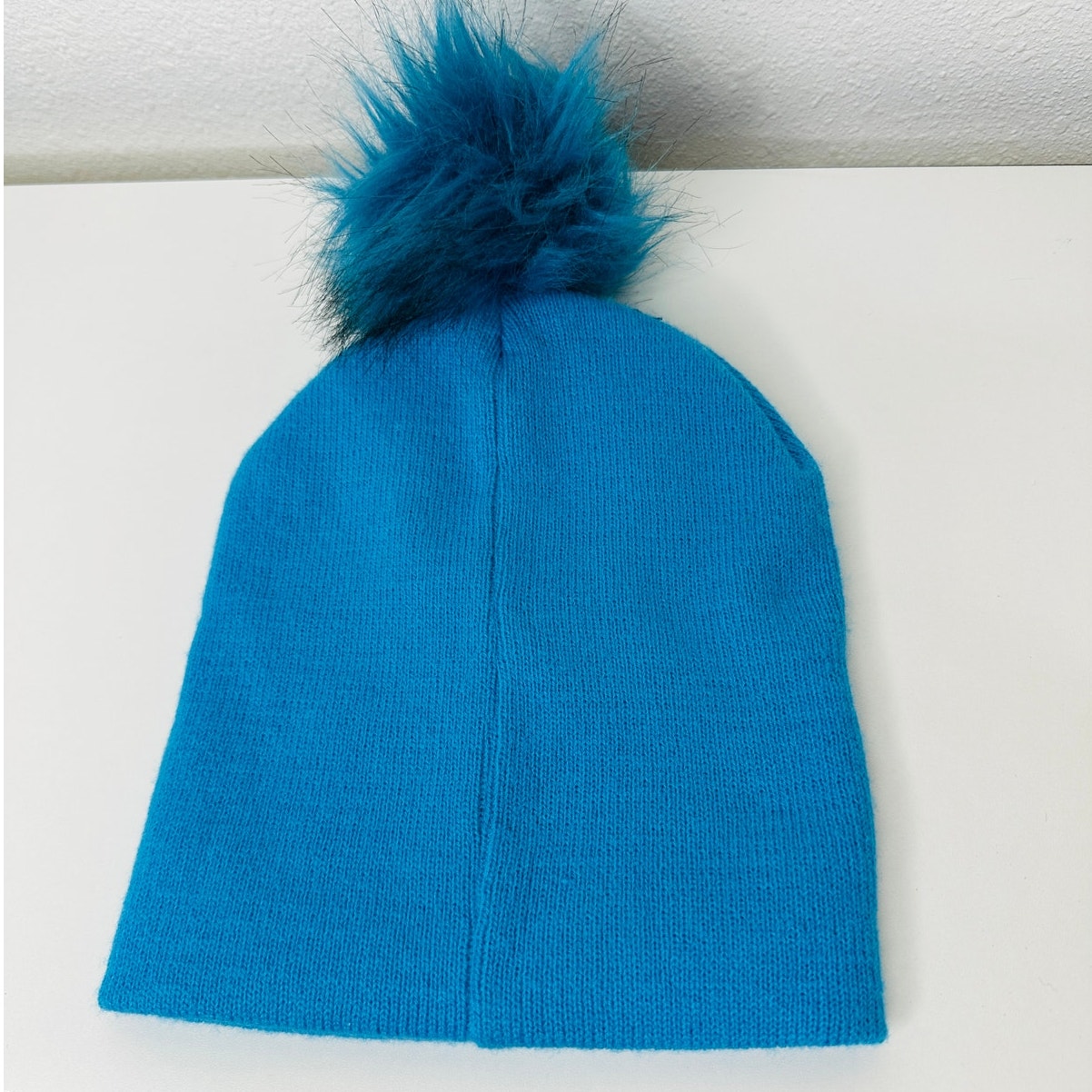 Baby Phat Blue with Gold Logo and Heart Pom Beanie OS