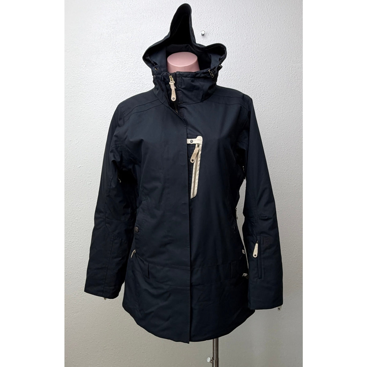 NILS Dark Slate Hooded Insulated Ski Jacket Women US 12