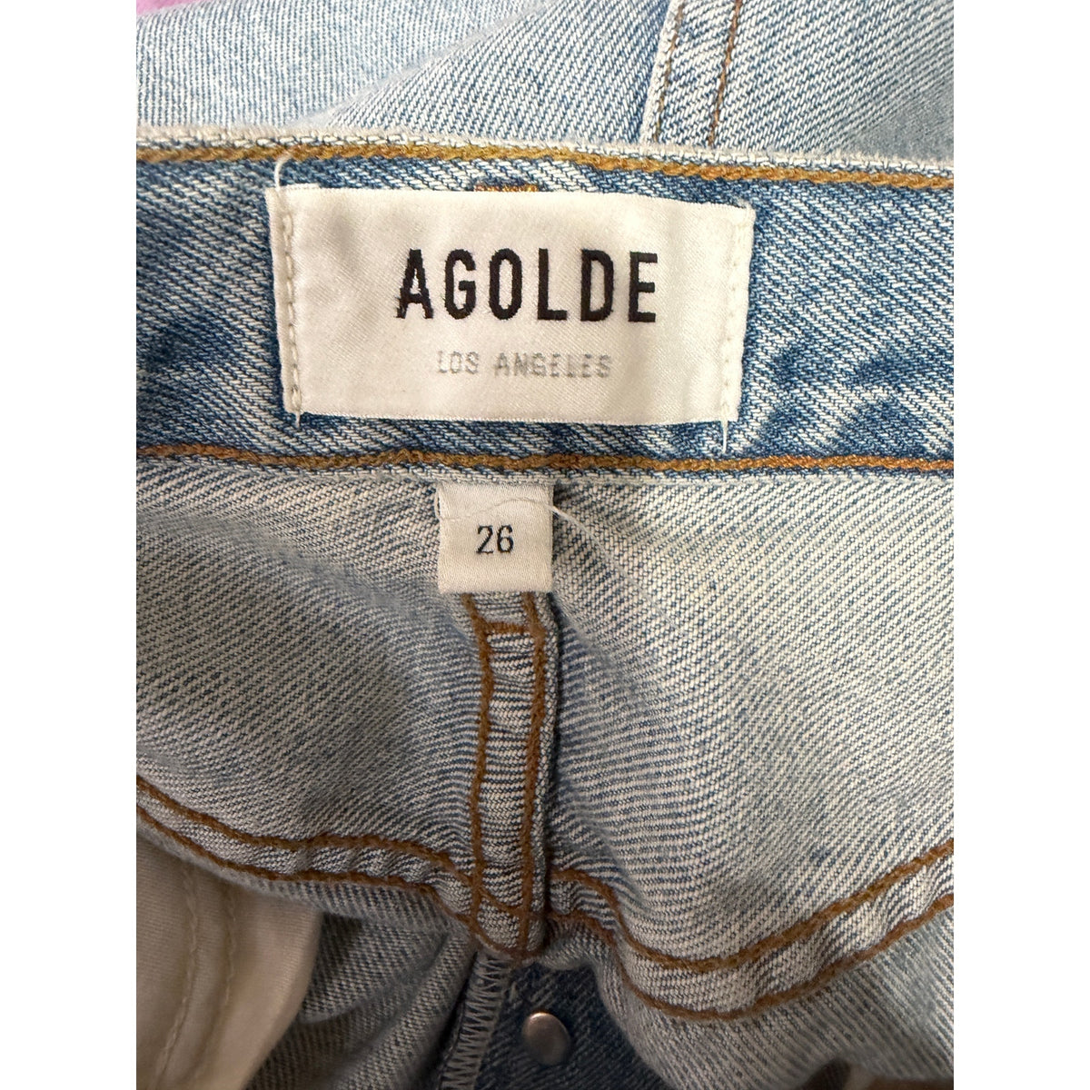 AGOLDE Light Blue Distressed Straight Jeans Women 26