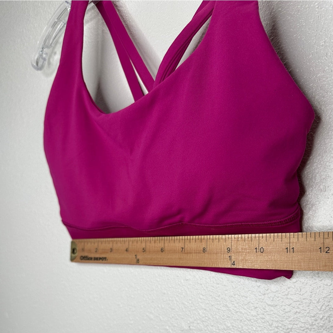 Lululemon Fuchsia Round Neck Criss Cross Strap Sports Bra