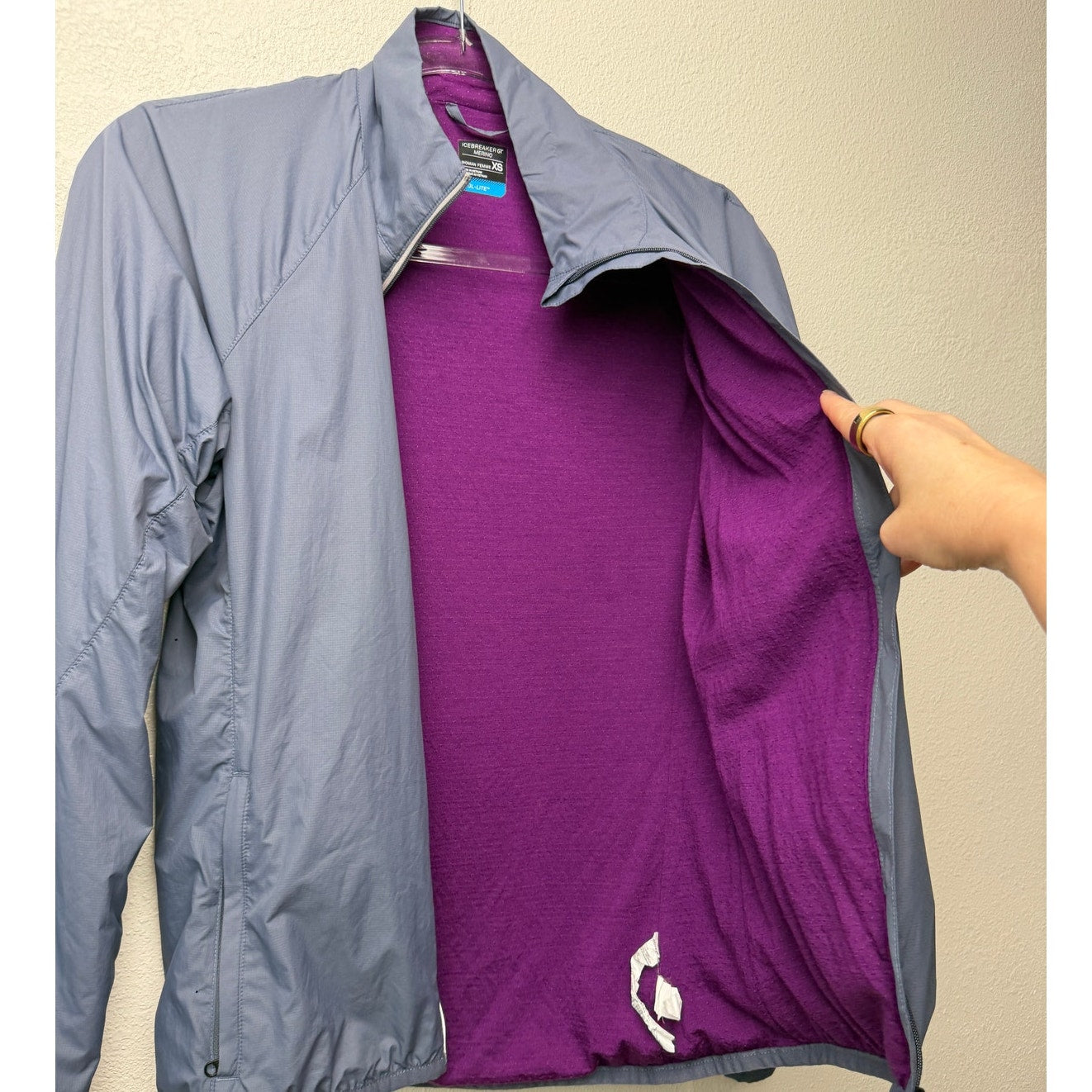 Icebreaker GT Cool-Lite Gray Merino Windbreaker Jacket Women XS