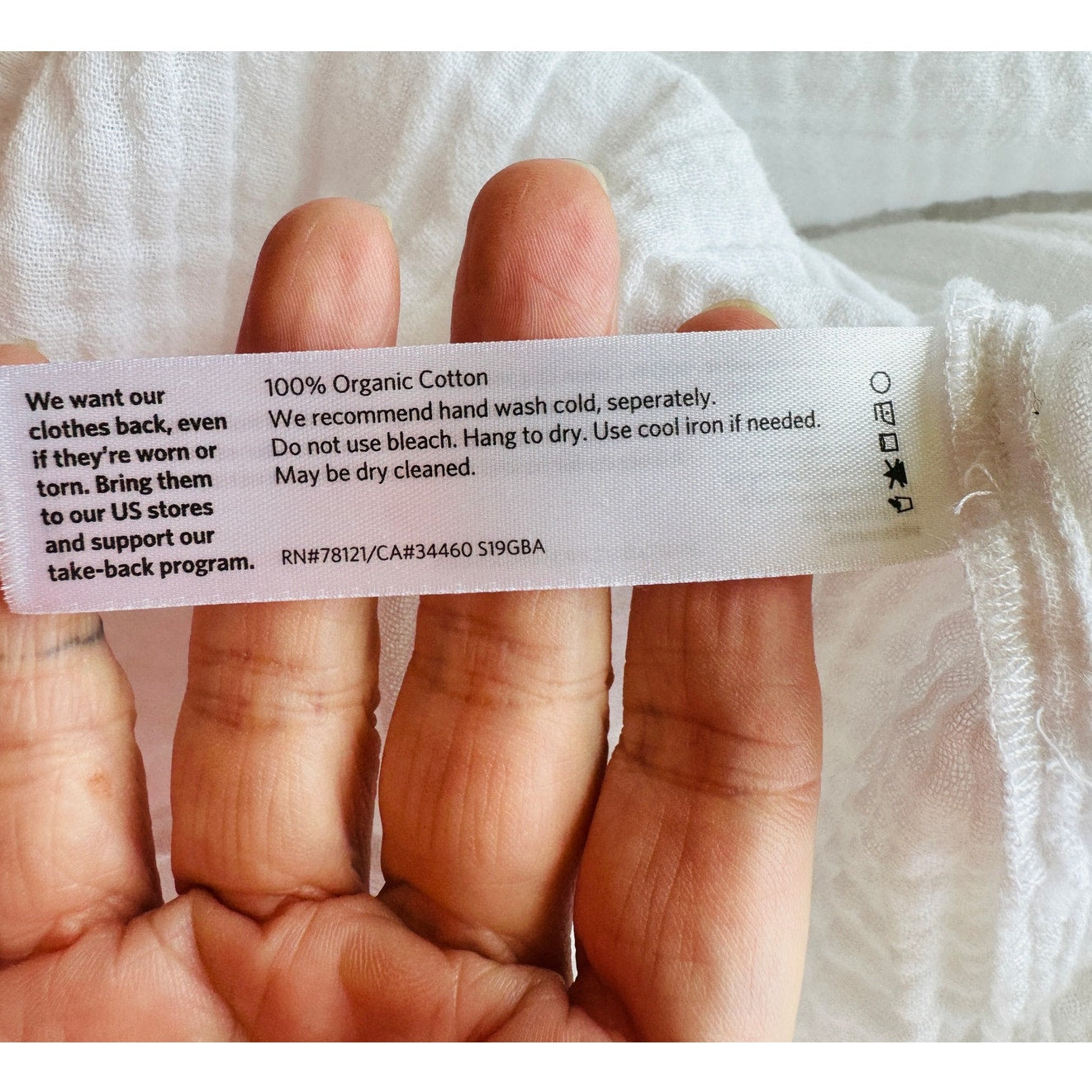 Eileen Fisher 100% Cotton Linen Long Sleeve Button Down Puckered Shirt L