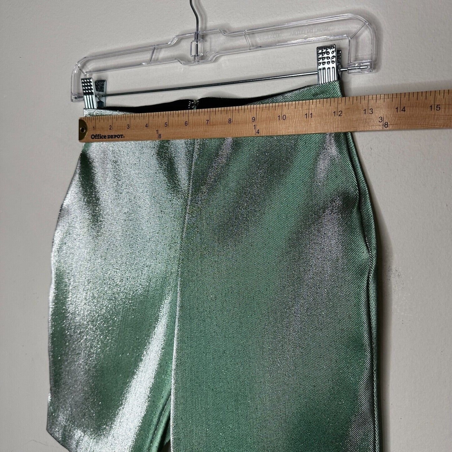 NWT AREA Mint Green Silver Lamé Cycling Shorts above knee Reflective Biker Small