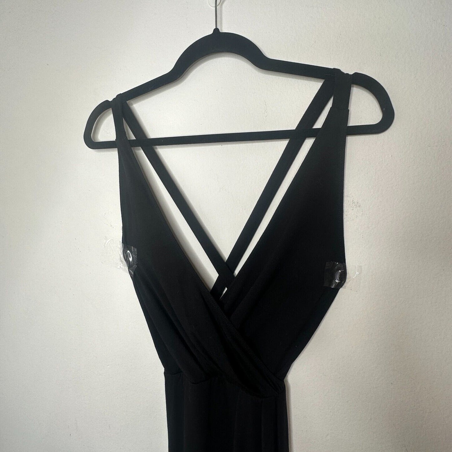 Reformation Sexy Black Vienna Maxi Deep-V Front Criss Cross Back High Slit XS
