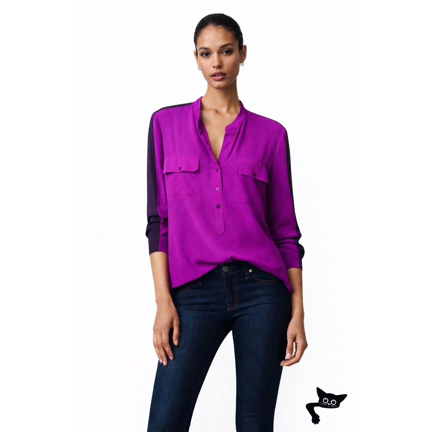 Stella McCartney Blouse Purple Women US10 100% Silk