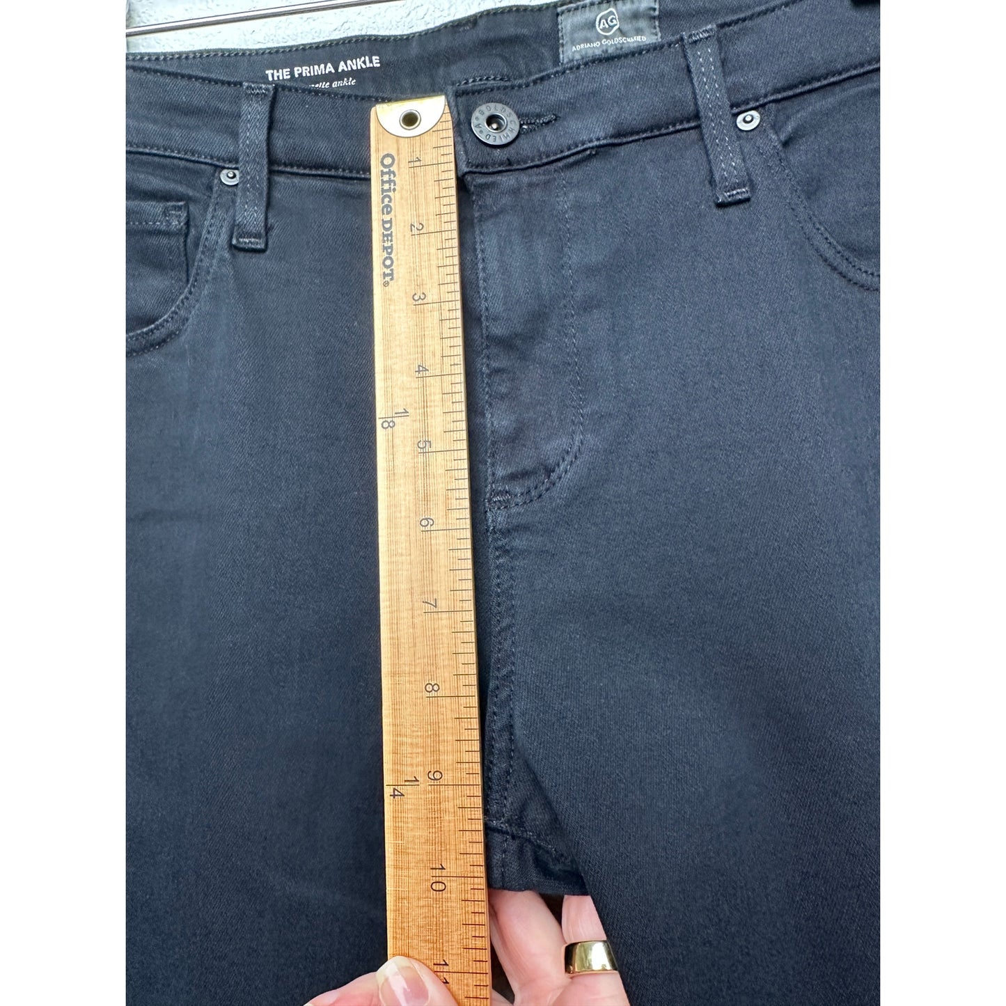 AG Prima Ankle Cigarette Jeans Super Black Women's US 32