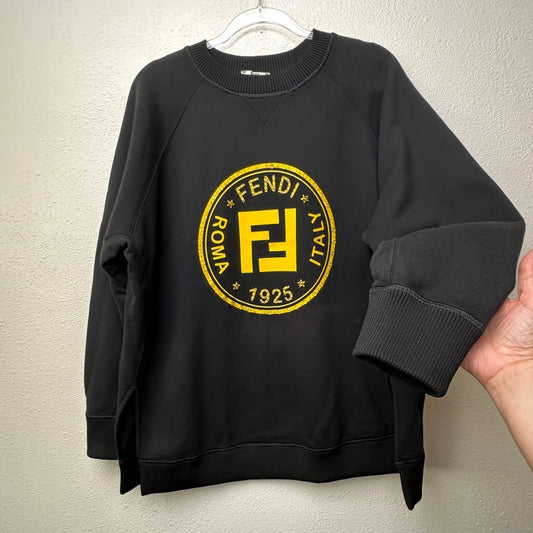 Fendi Black Roma 1925 Logo Crewneck Sweatshirt Women’s L