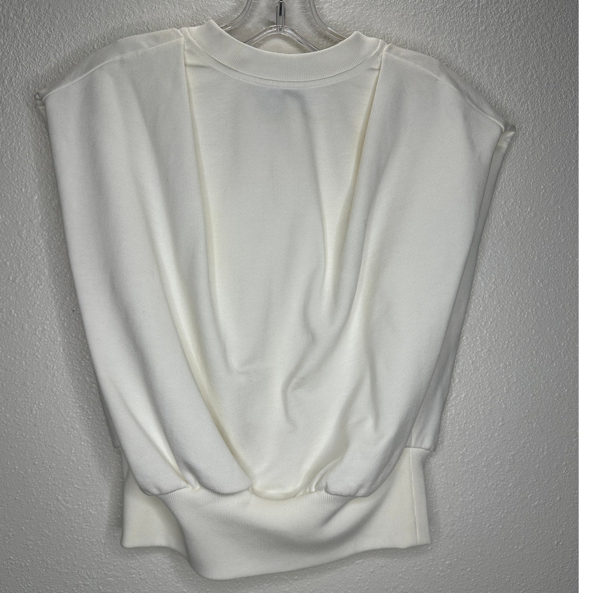 Phillip Lim Ivory Sleeveless Front V Draped Shoulder Ribbed Hem Vest XS