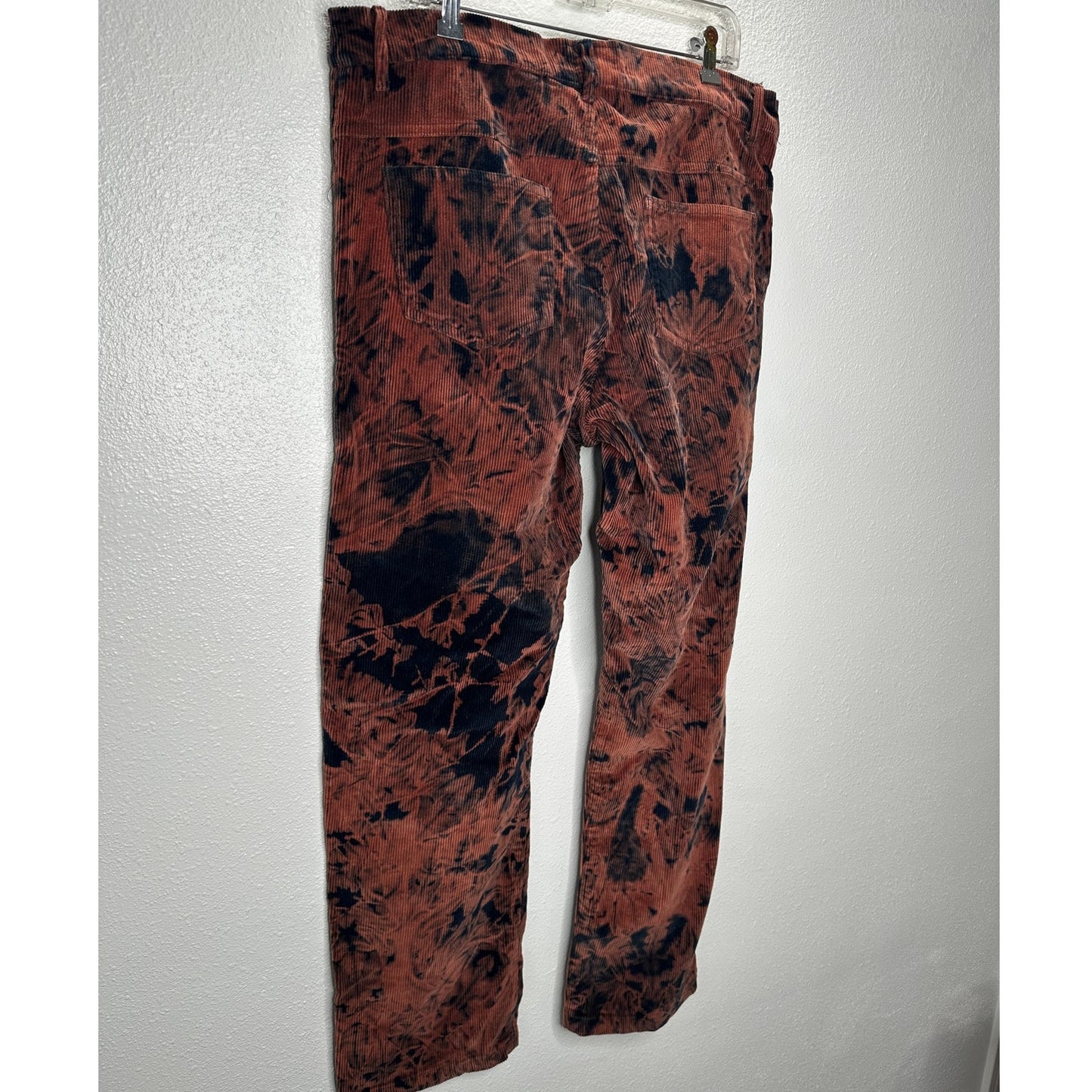 Strike Oil Rust & Black Tie Dye Corduroy 100% Cotton Pants 34