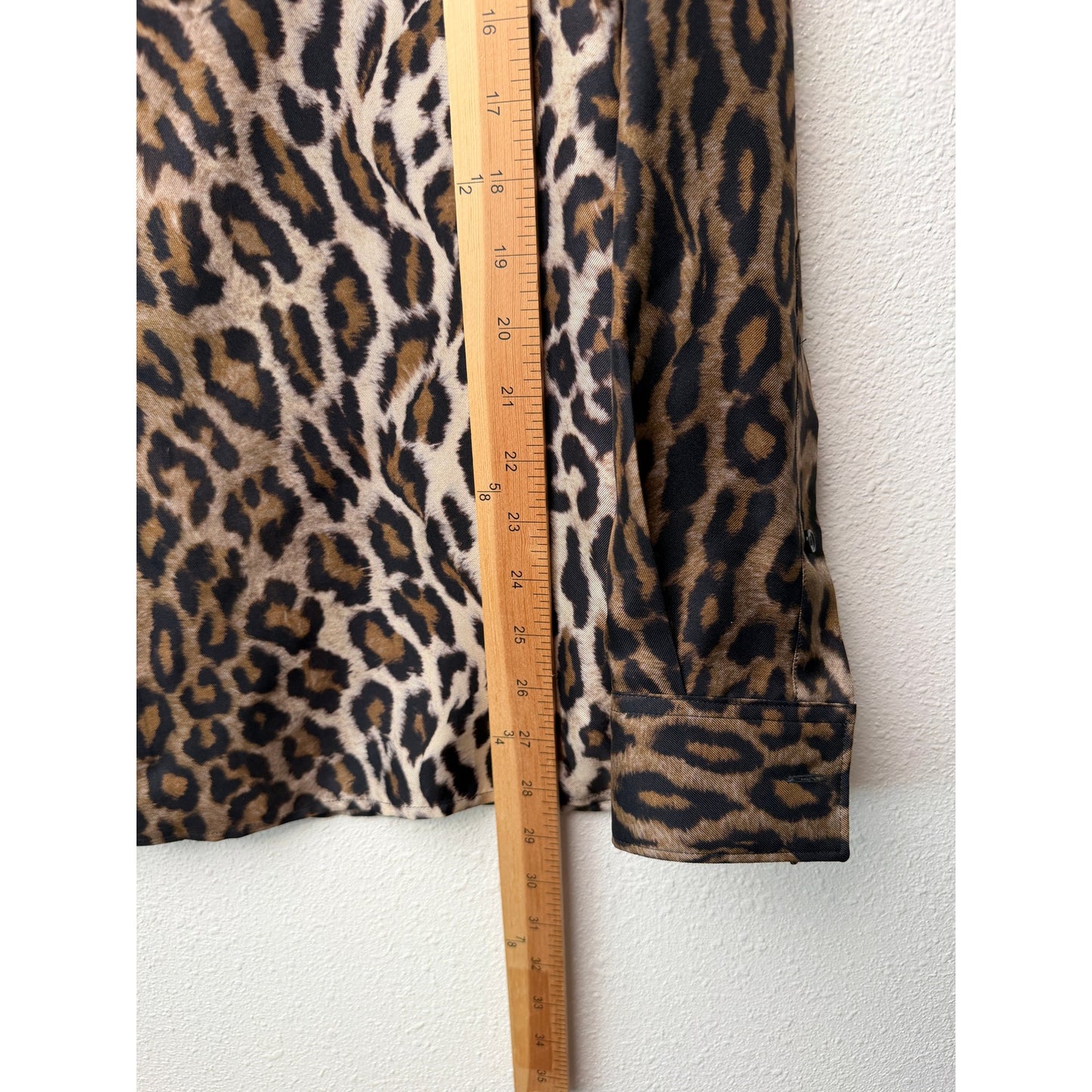 Versace Brown Leopard Silk Shirt Men's US 34 Barocco