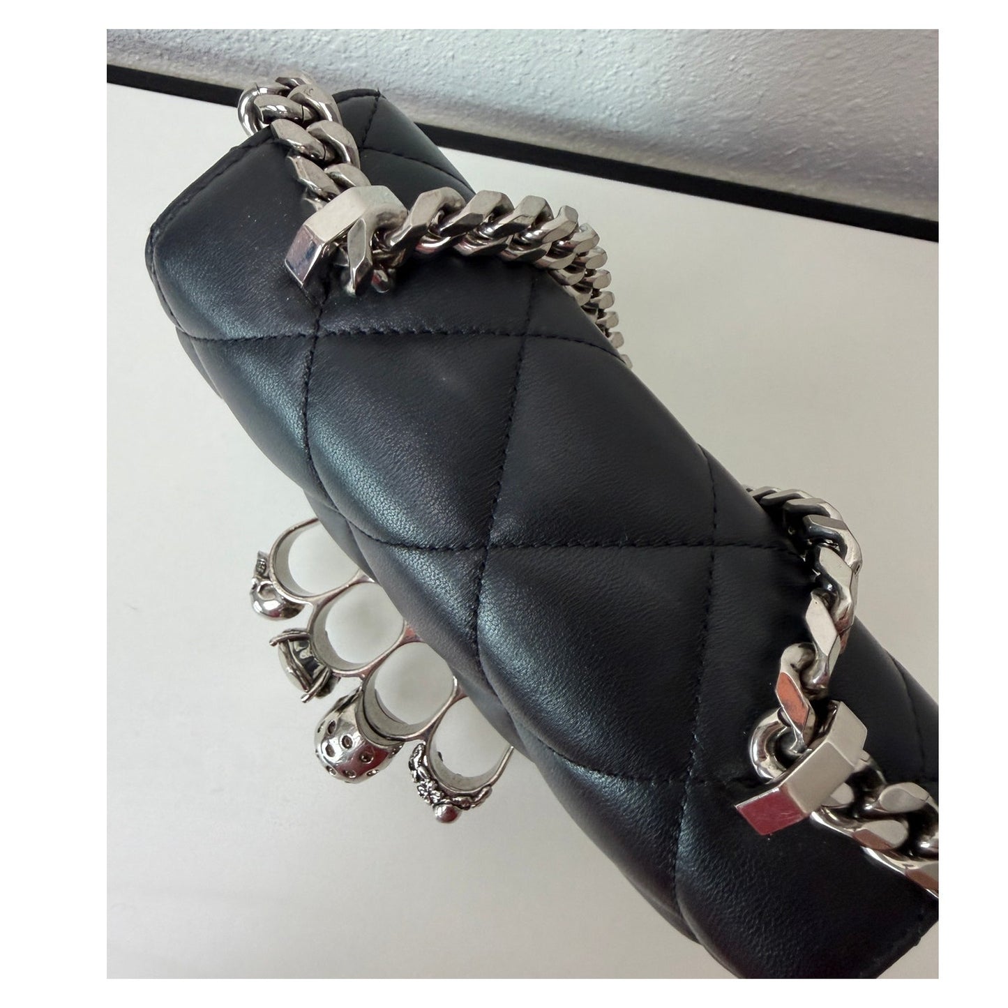 Alexander McQueen Mini Jewelled Satchel Graffiti Skull Crossbody Bag