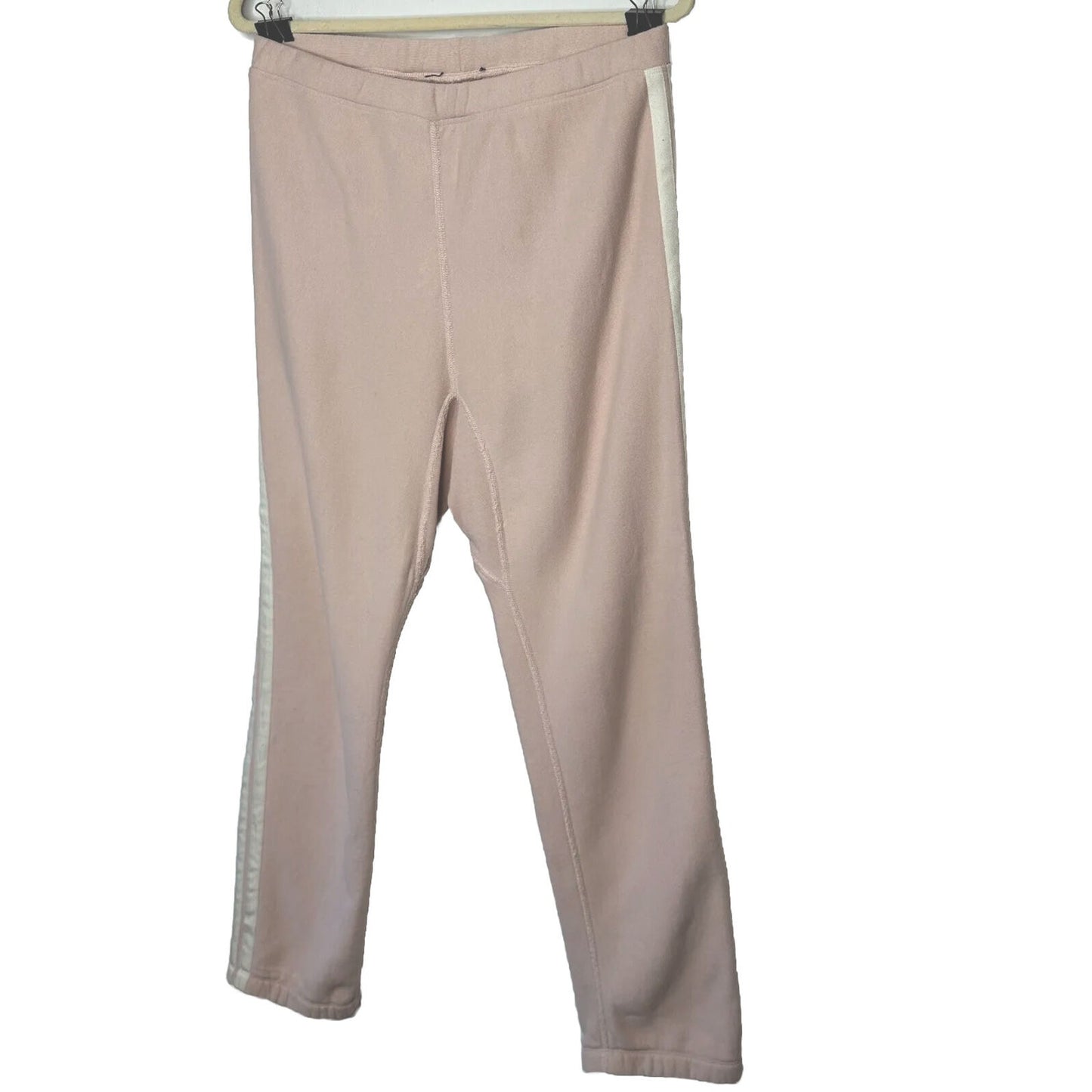 Light Pink Inner Drawstring High Waist Jogger Sweat Pant White Side Stripe M