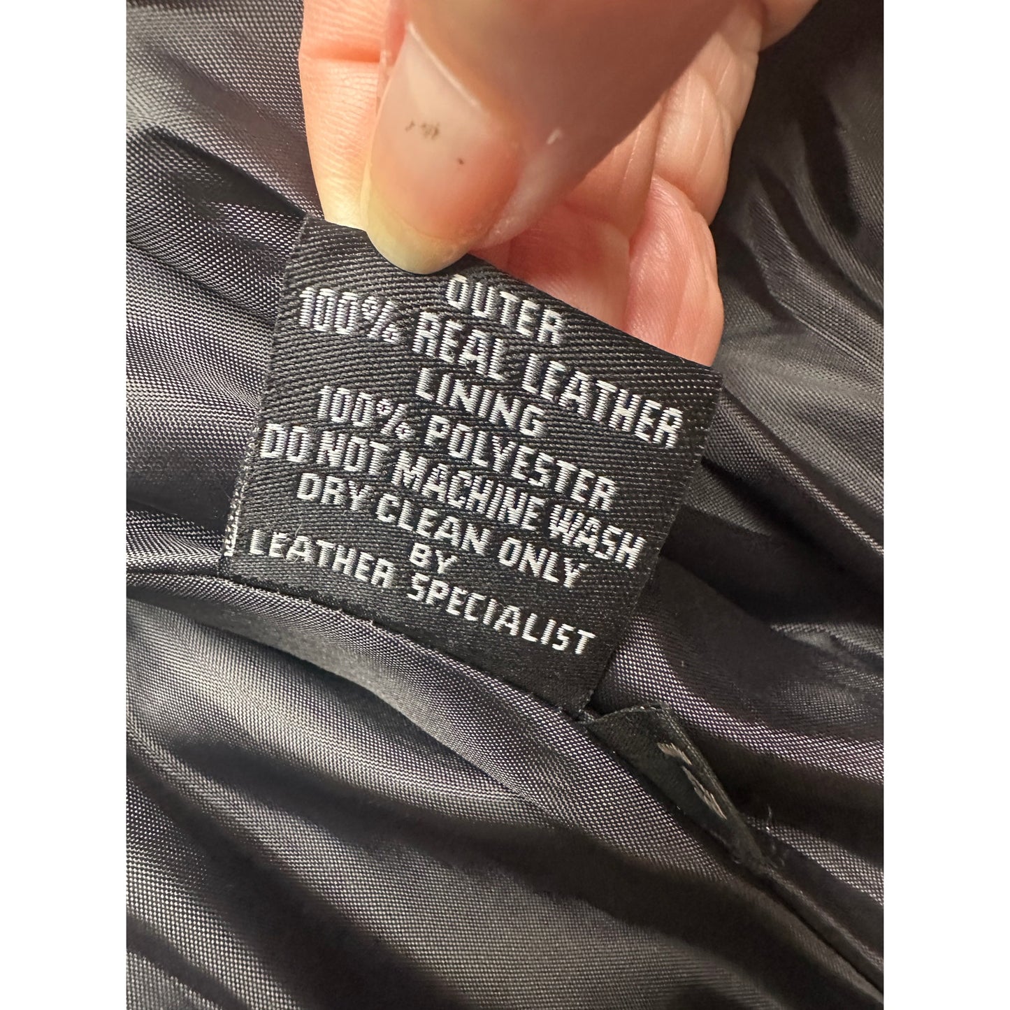 Carrie Hoxton Black Leather Moto Biker Jacket Women’s 14 Belted Zip