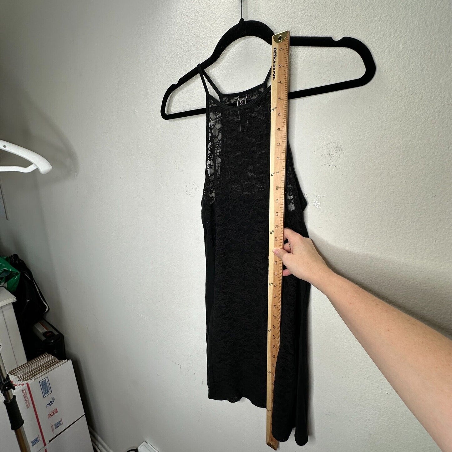 Victoria Secret Black High Neck Tank Spaghetti Strap Sleeveless Lace Nighty S