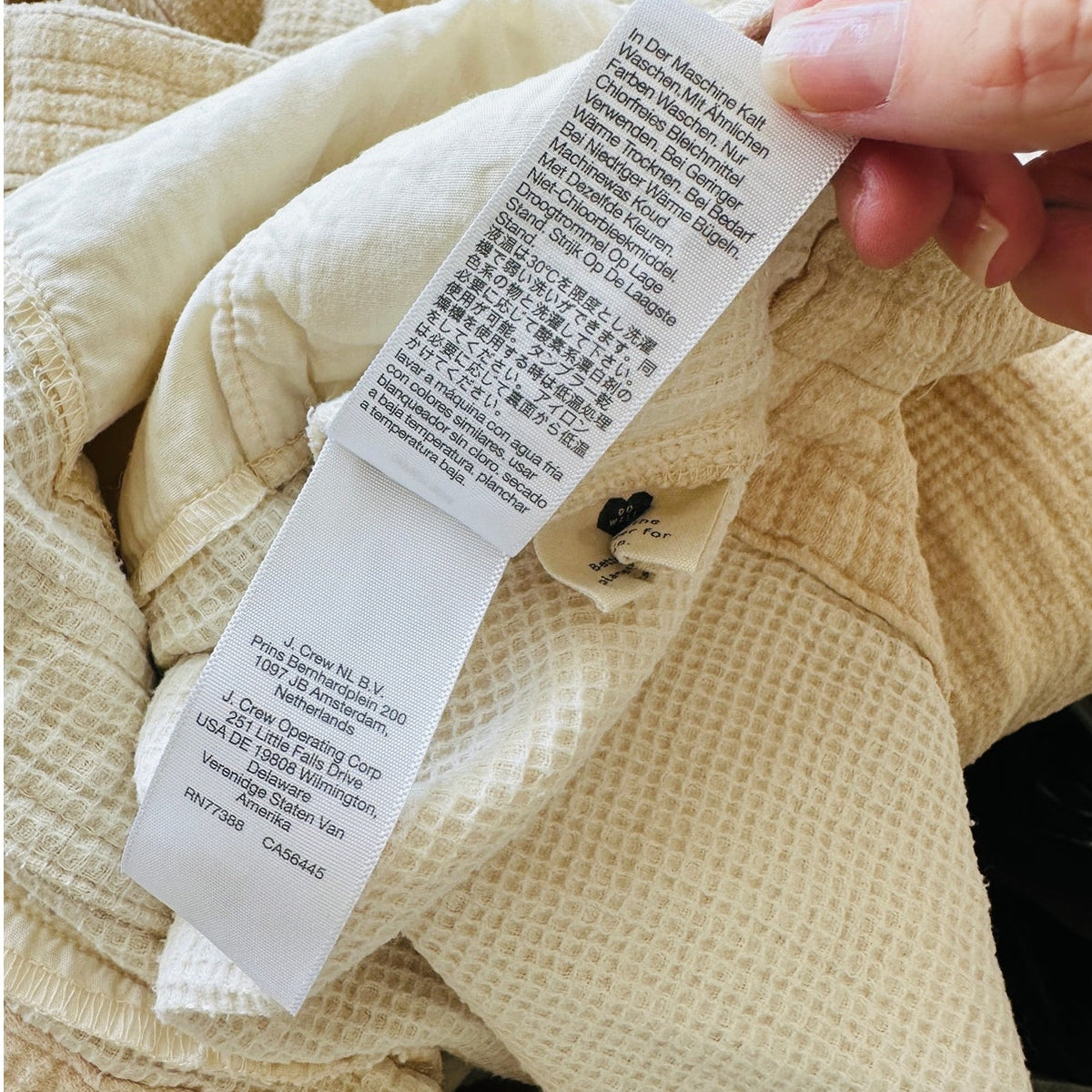 Madewell Oatmeal Long Sleeve Button Front Pocketed Waffle Pattern Shirt Jacket