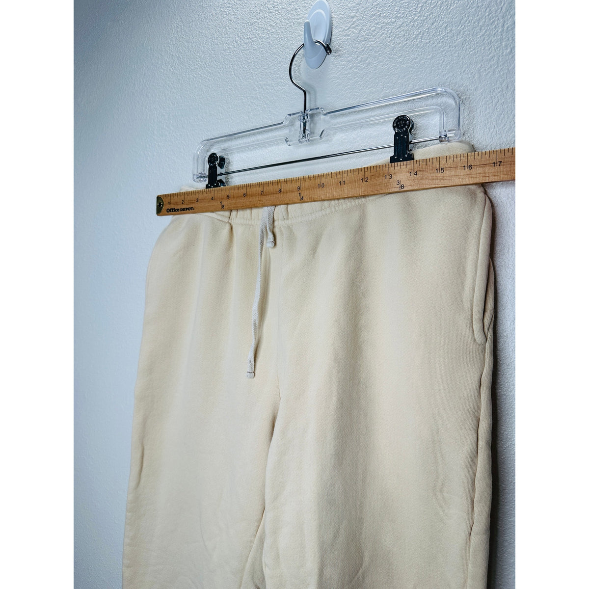 Les Tien Mens Cream Pullover Hoodie & Matching Sweatpants  Set M