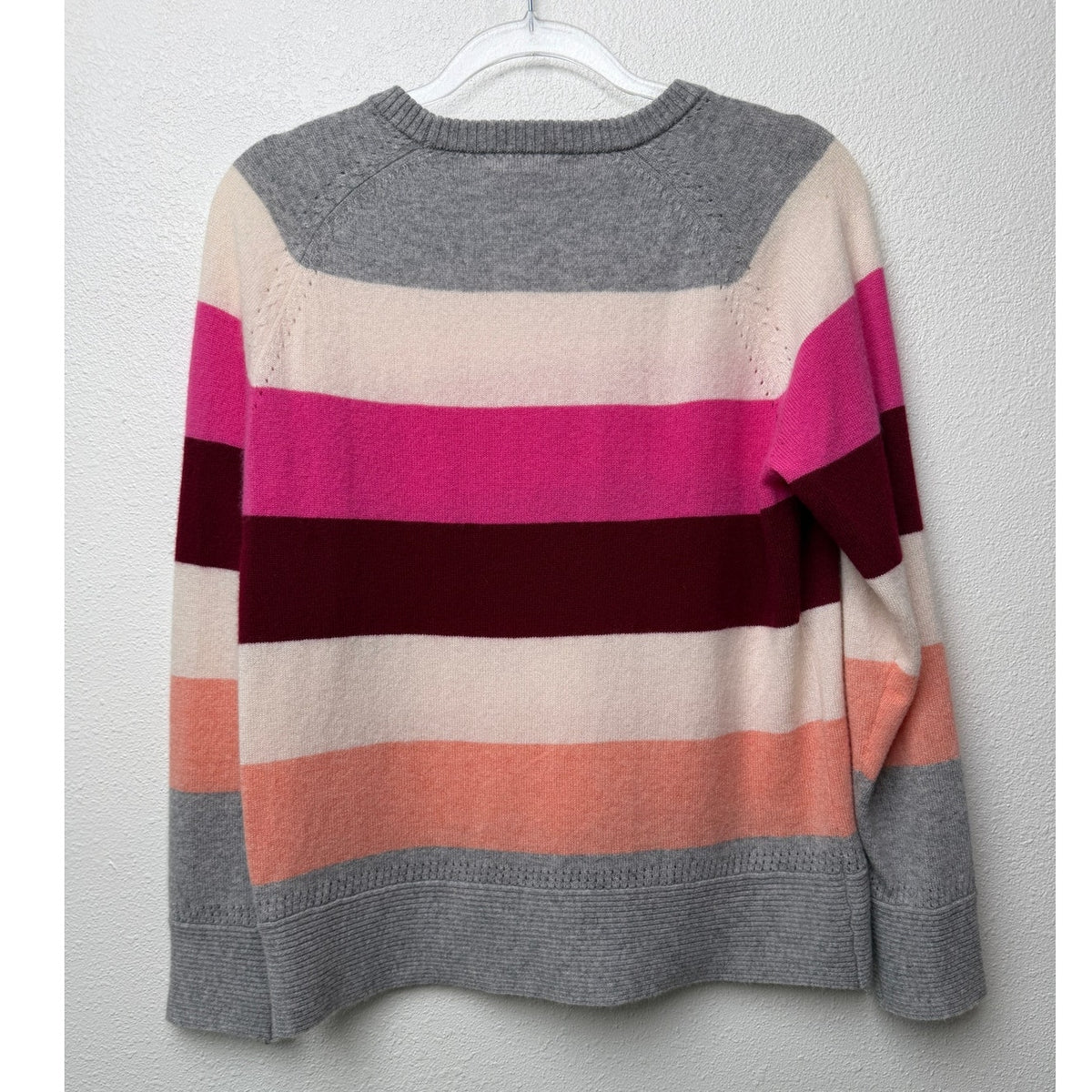 Marine Layer Gray Pink Stripe Cashmere Sweater Women S