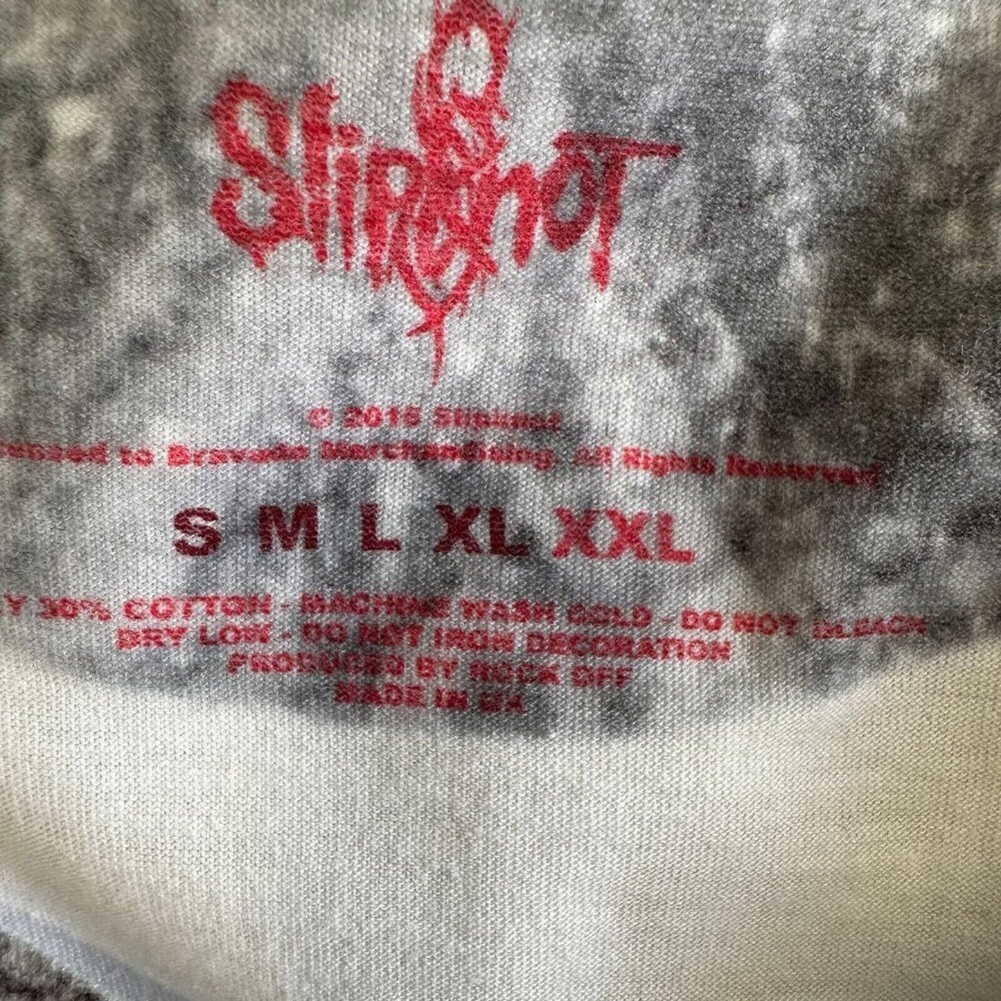 NWOT Slipknot Gray & Red Slipknot Graphic White Back Tee Short Sleeve 2XL