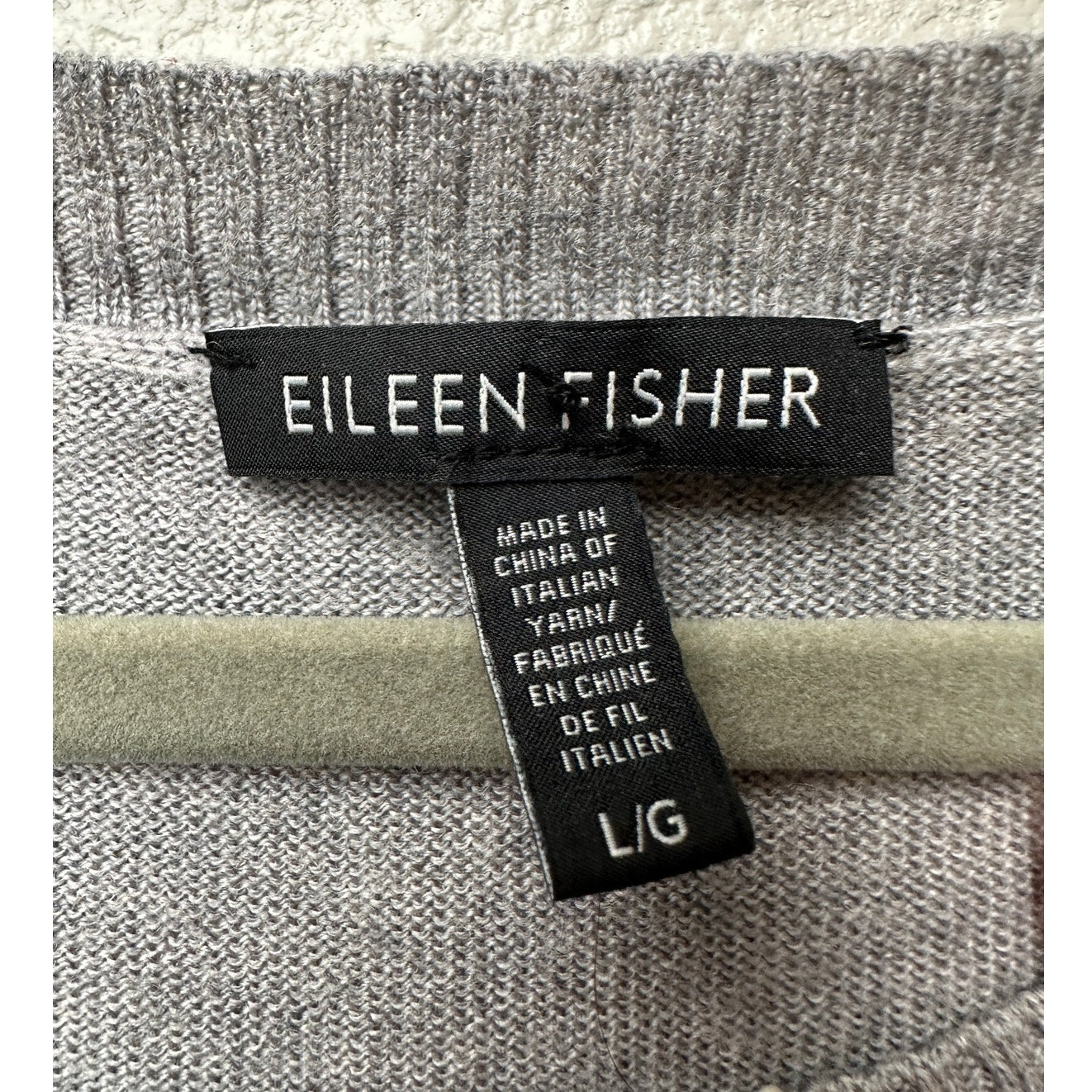 Eileen Fisher Gray Merino Wool Tunic Sweater Dress L