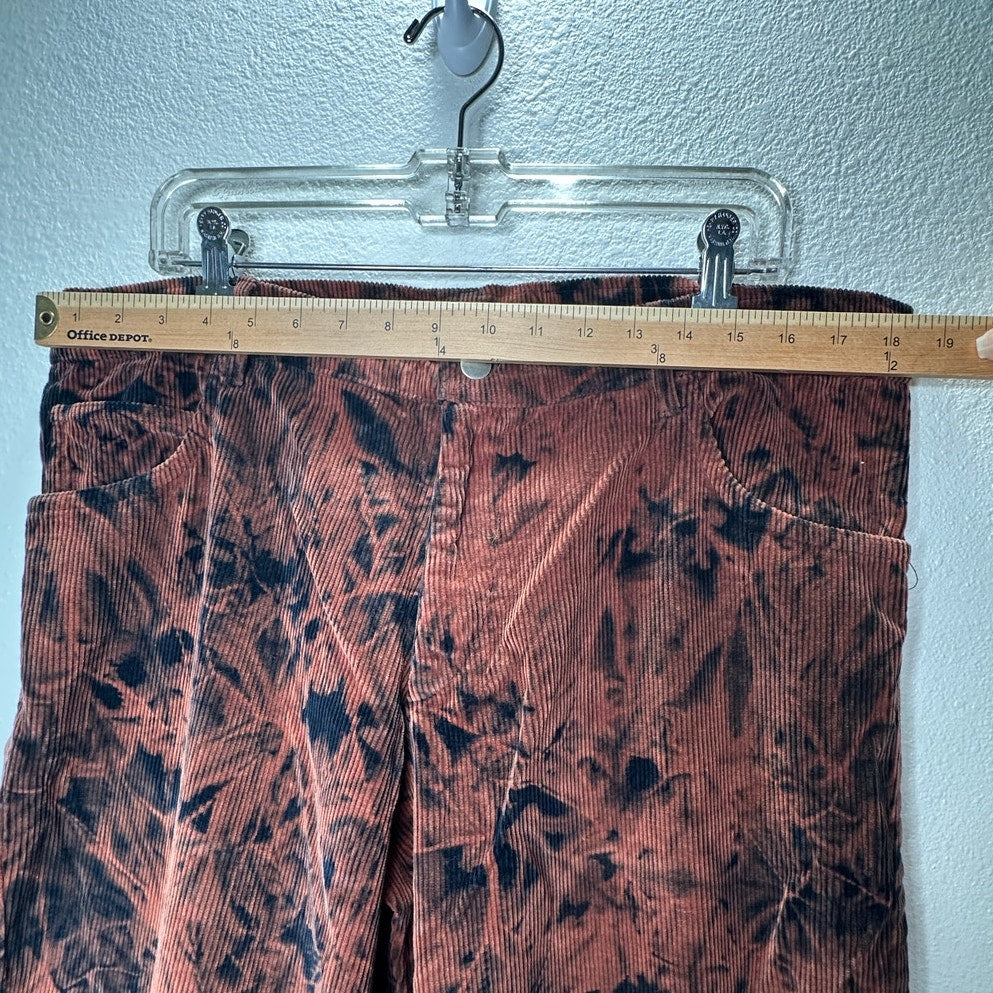 Strike Oil Rust & Black Tie Dye Corduroy 100% Cotton Pants 34