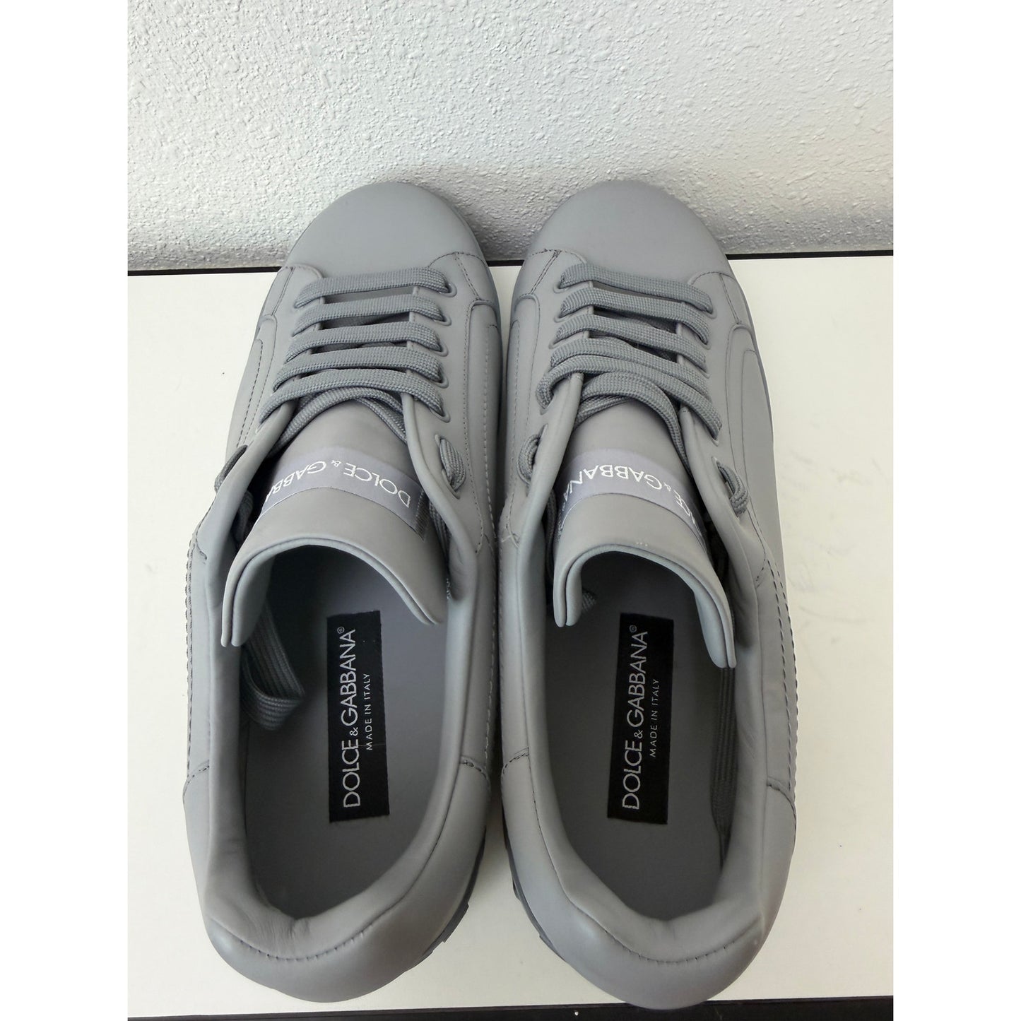 Dolce & Gabbana Mens Gray Portofino Sneakers 10