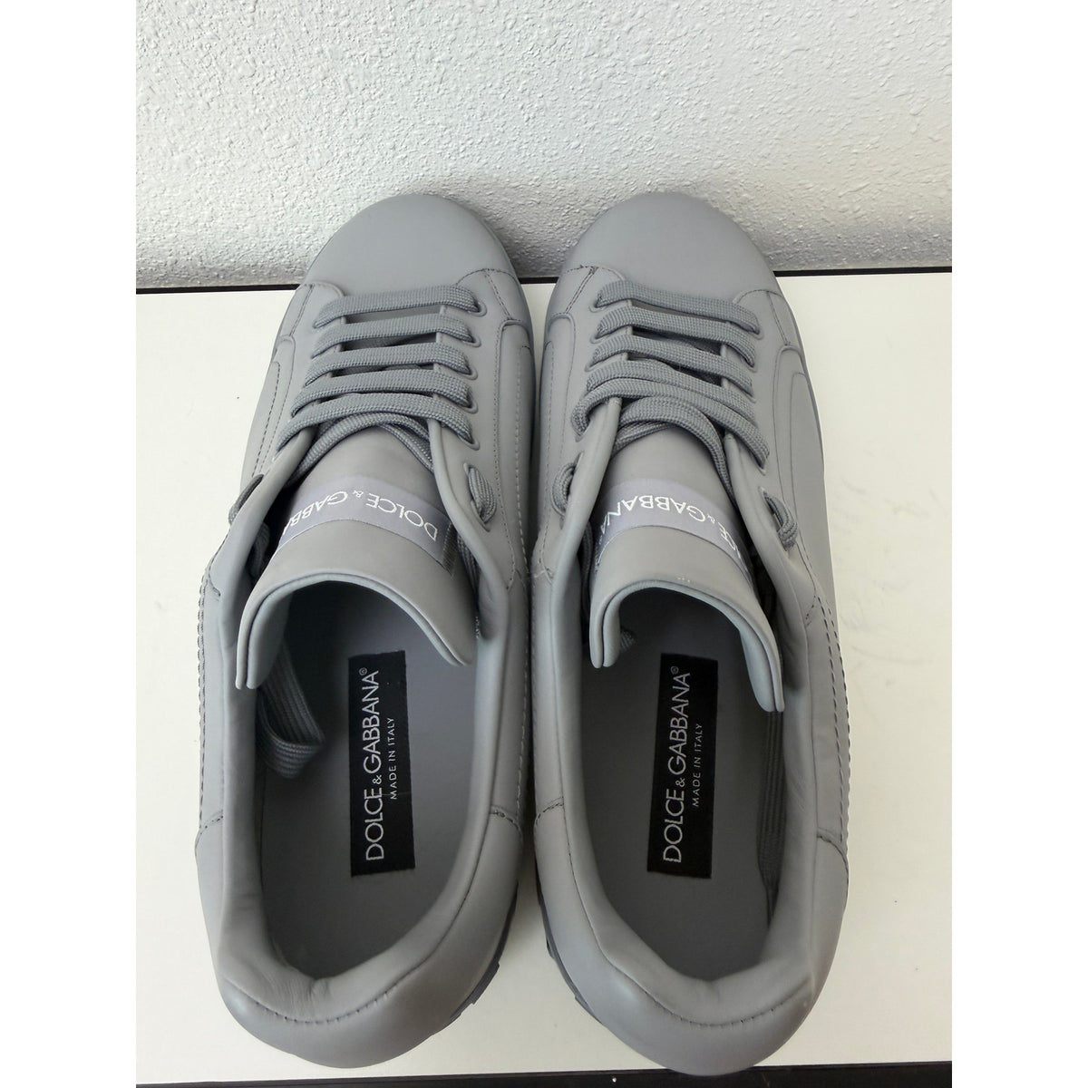 Dolce & Gabbana Mens Gray Portofino Sneakers 10