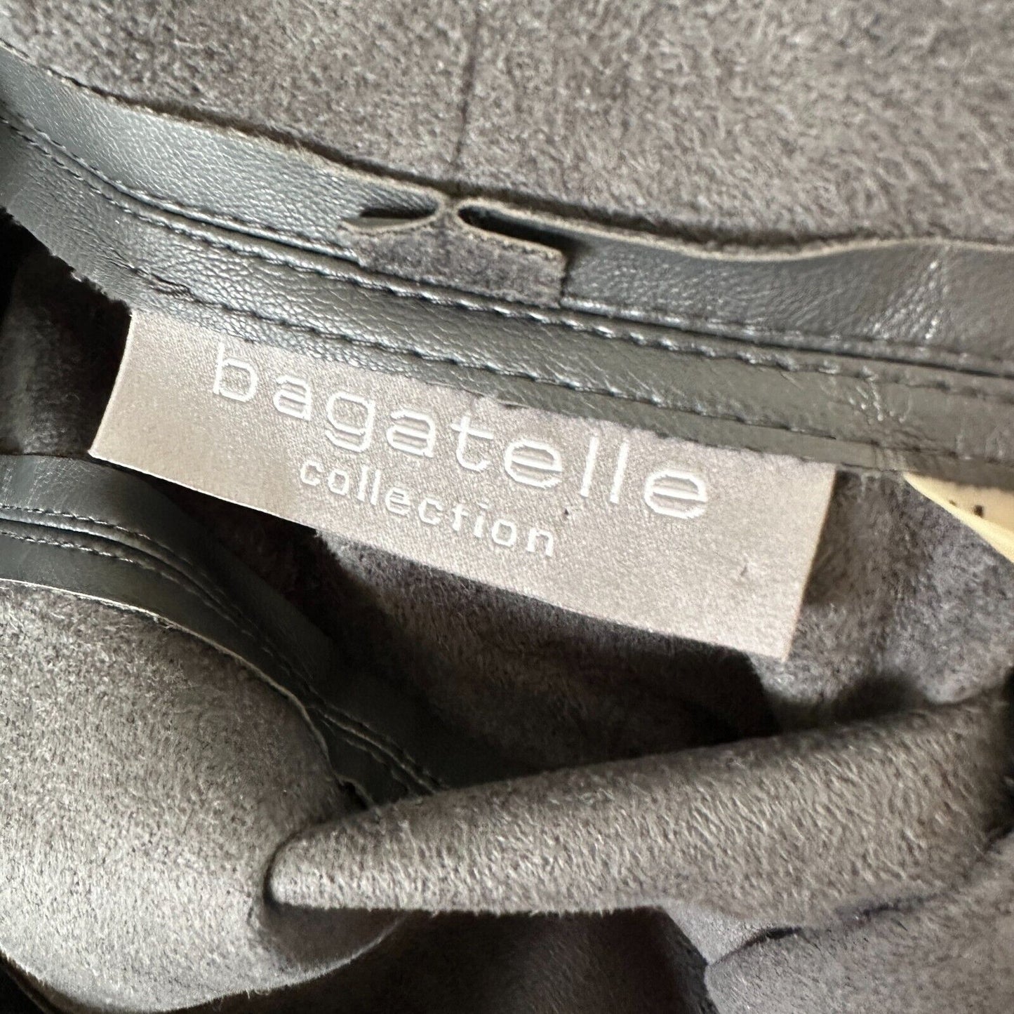 Bagatelle Pewter Gray Faux Leather Open Front Waterfall Jacket Zip Pocket Medium