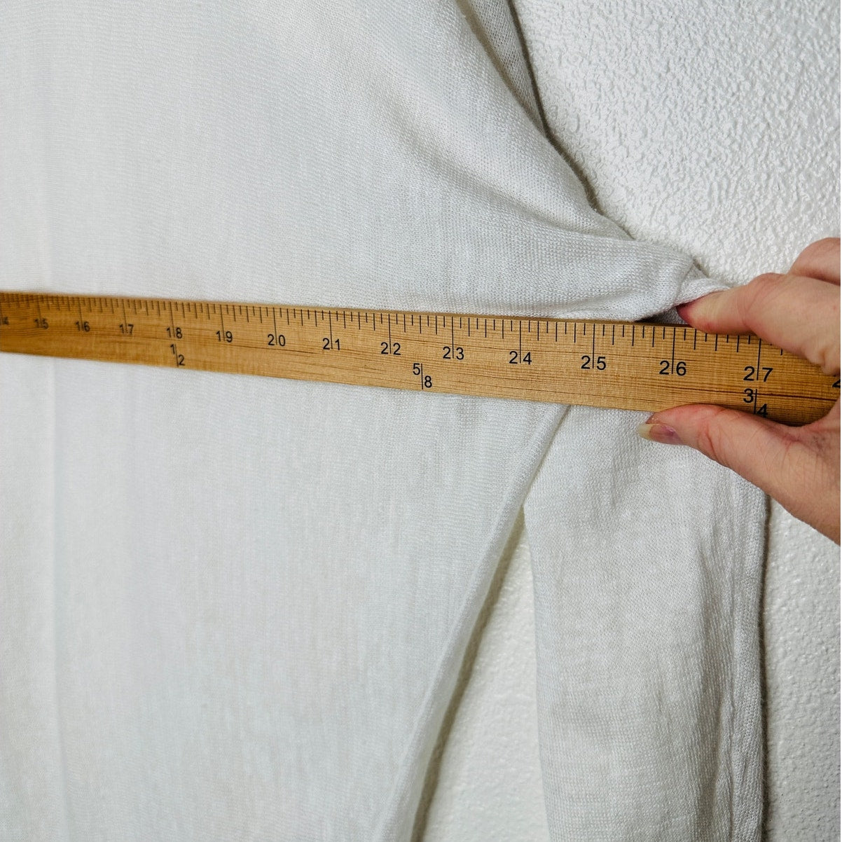 Pure Amici Ivory Round Neck Long Sleeve High Low Thin Sweater L