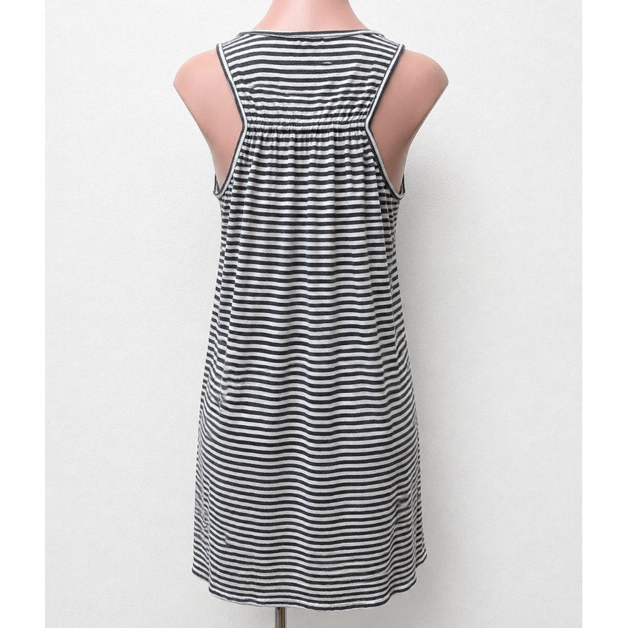 Splendid Black Gray & White Canal Stripe Colorblock Tank Dress Cover-up XS