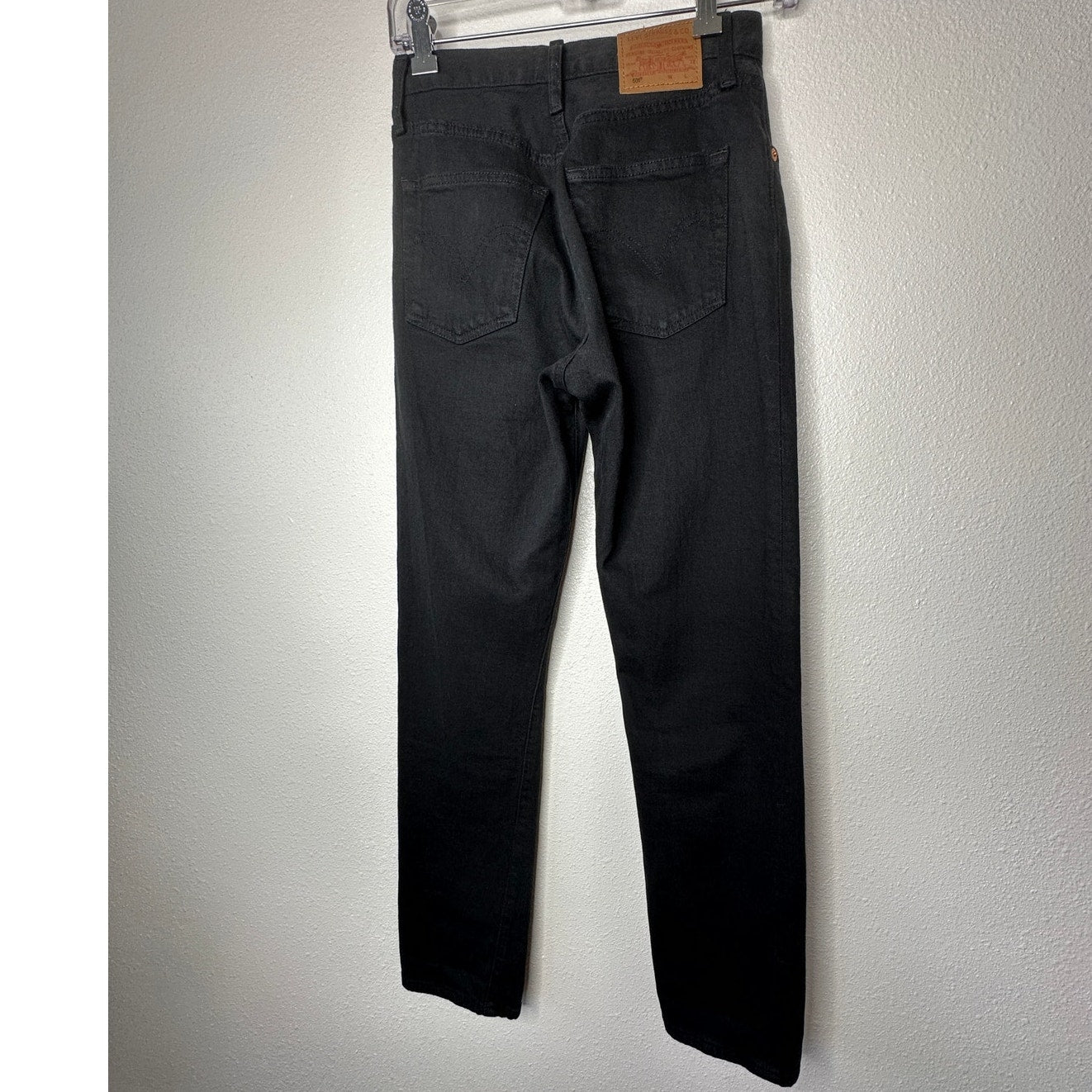 Levis 501 Original Fit Black Button Fly Straight Leg Jeans 23 x 28