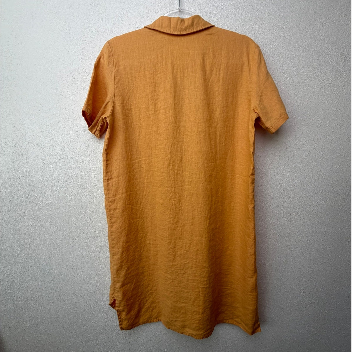 James Perse Mustard Gold Linen Button Front Shirt Dress Women's US M