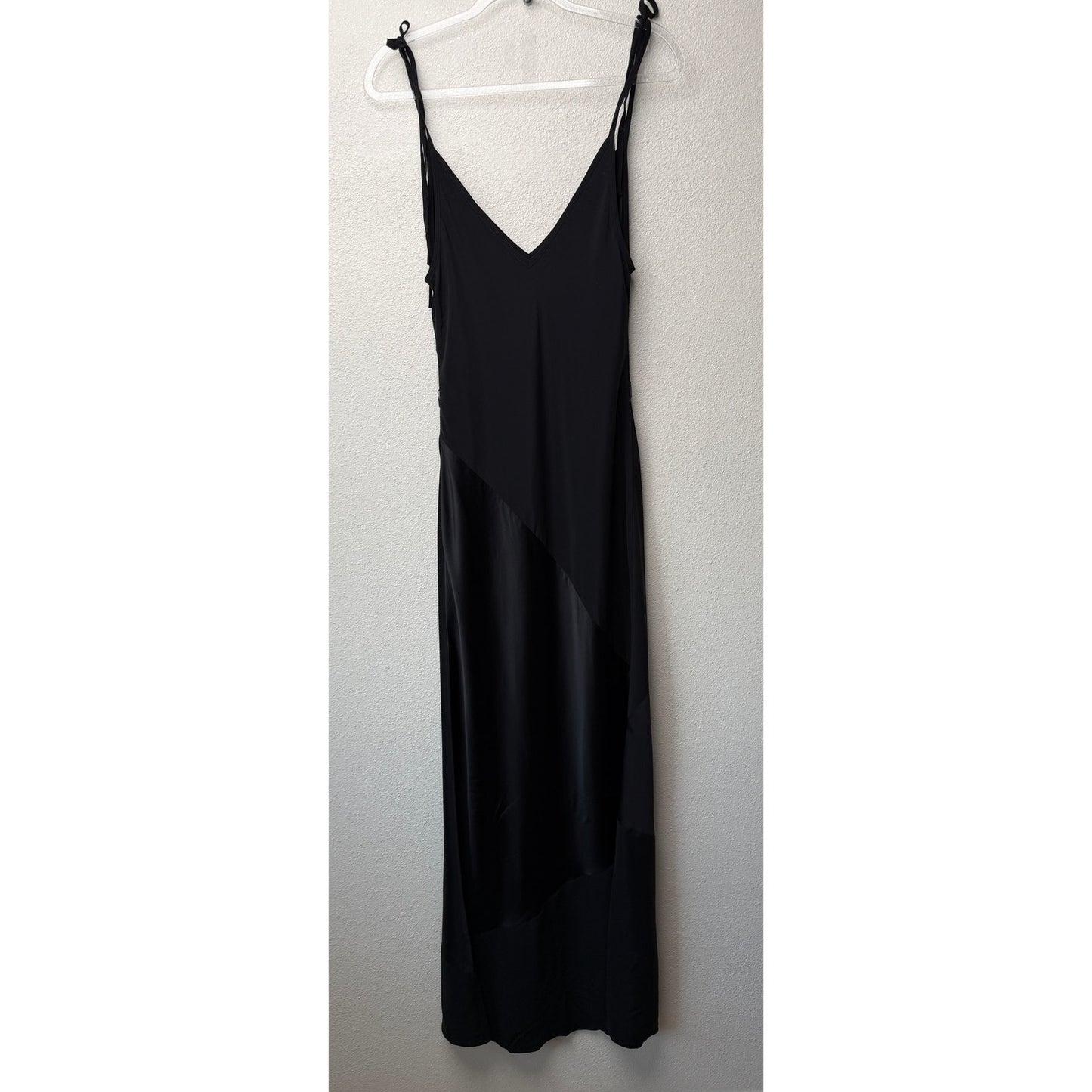 Malia Mills Black Silk Maxi Slip Dress Womens 4