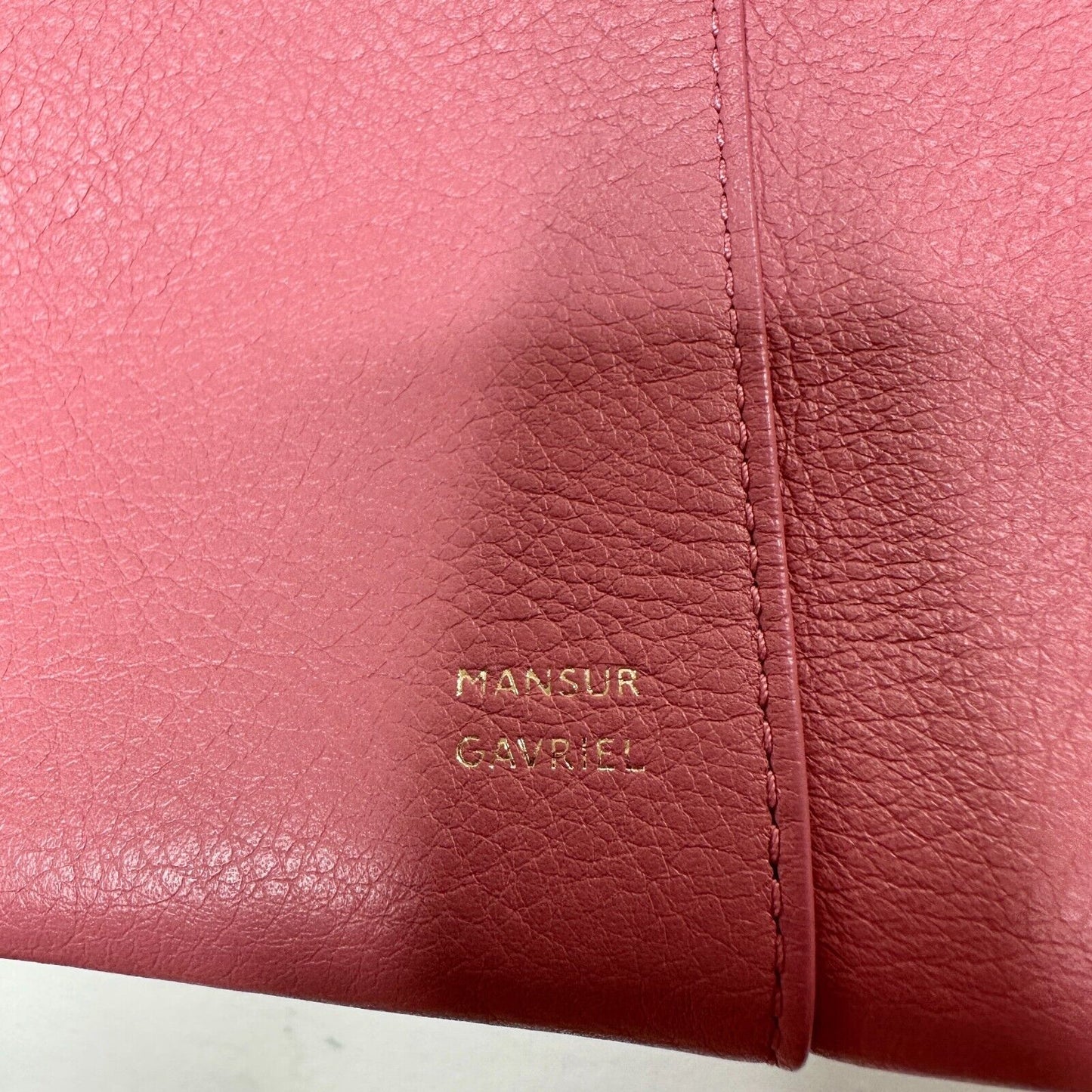NWOT Mansur Gavriel Tulipano Mini Pebbled Leather Crossbody Bag Peony Pink