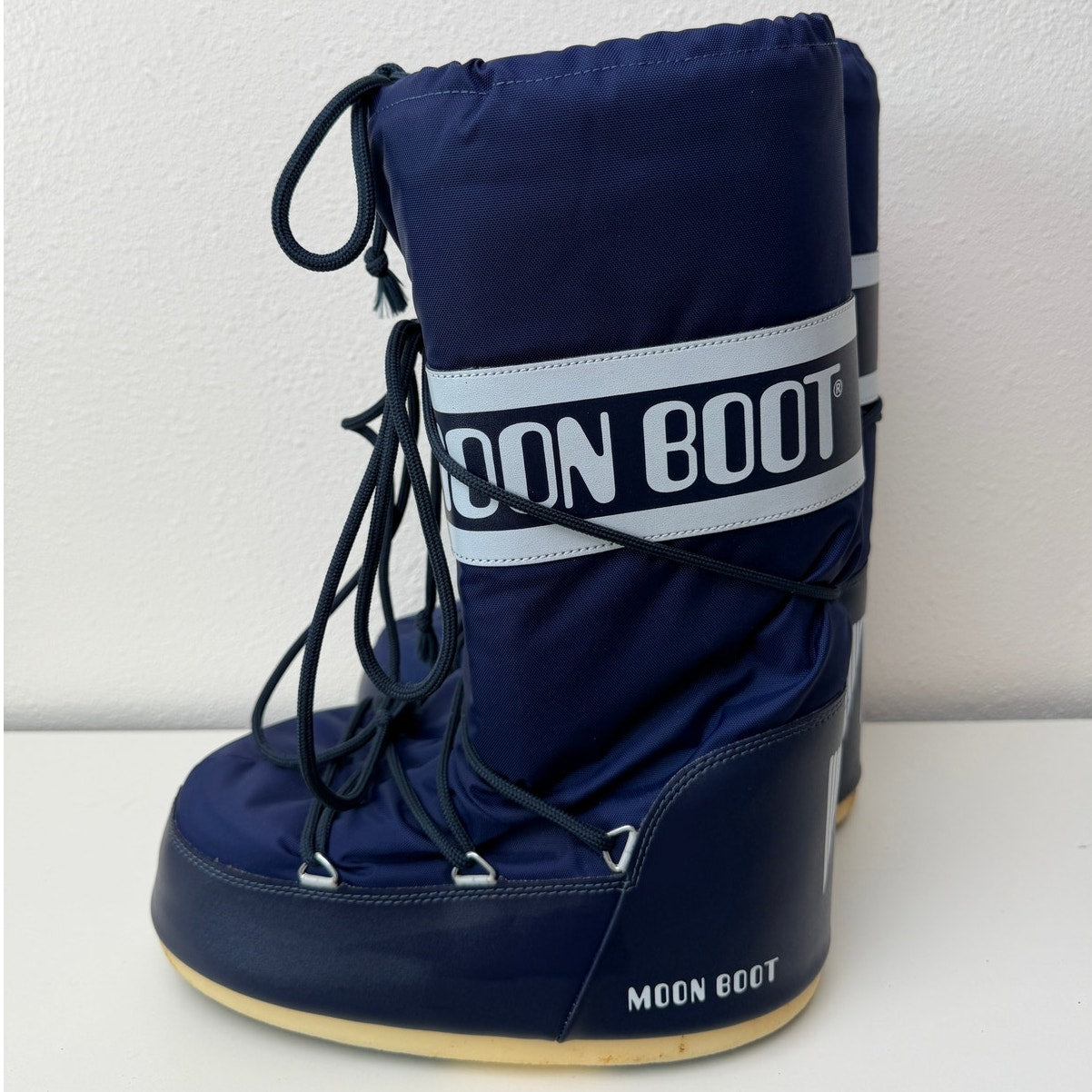 Moon Boot Icon Nylon Snow Boots Navy Blue Unisex EU 42-44 US 9-10.5 w/ bag