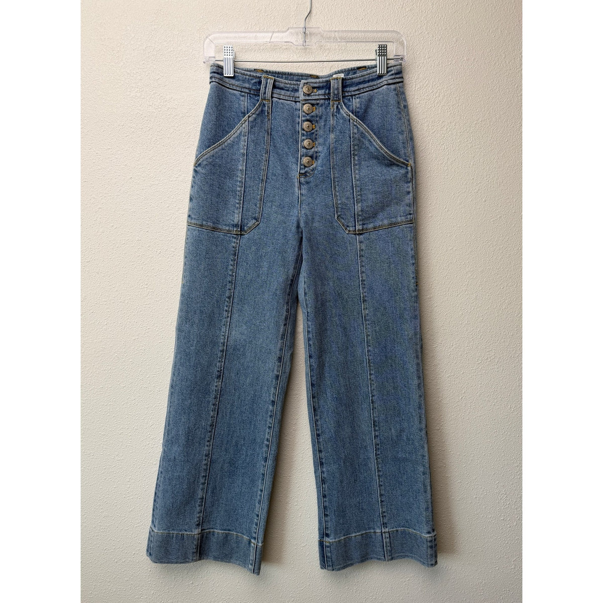 Cinq a Sept Benji Wide Leg Jeans Women US 0 Medium Wash
