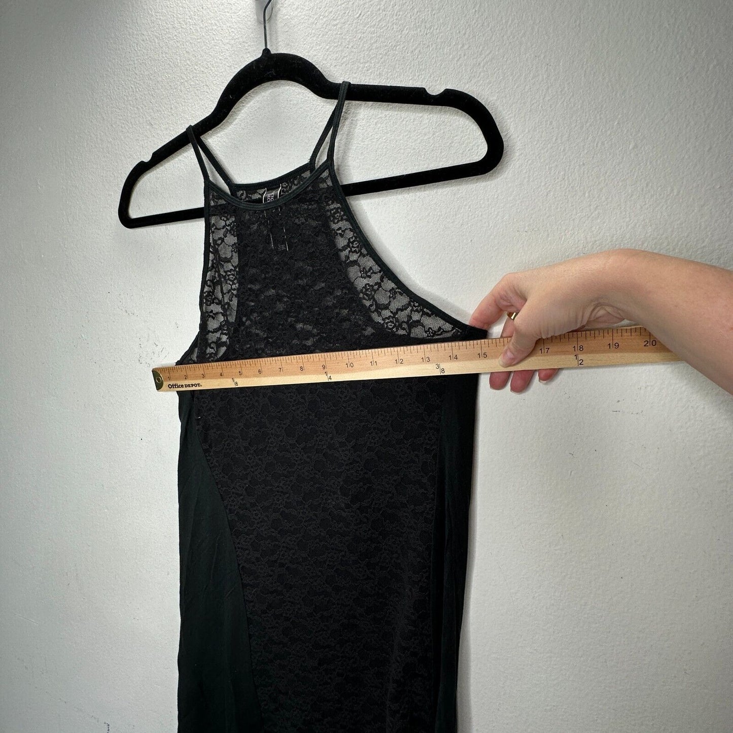 Victoria Secret Black High Neck Tank Spaghetti Strap Sleeveless Lace Nighty S