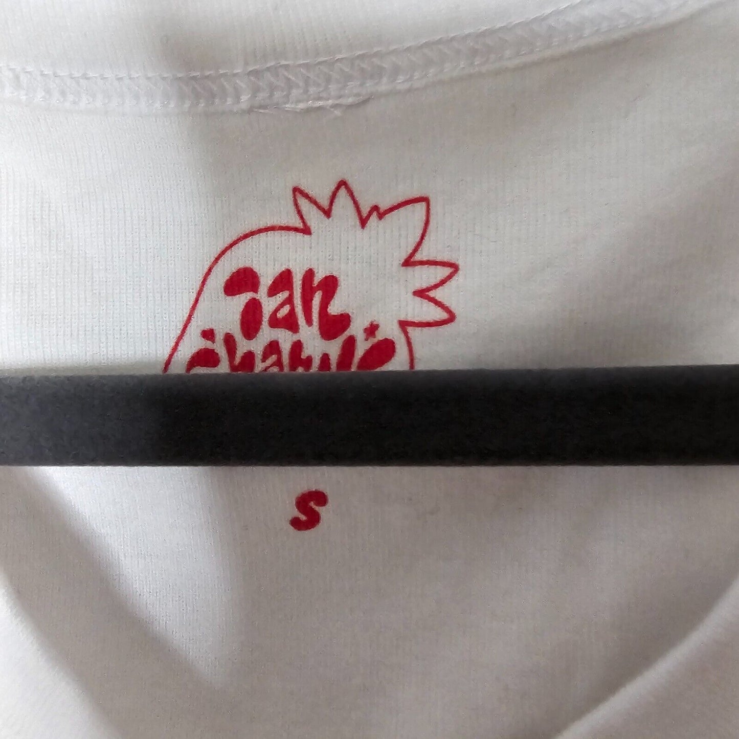 Ian Charms White Crop Scoop Neck Sleeveless Tank Top Red Ian Charms Logo Small