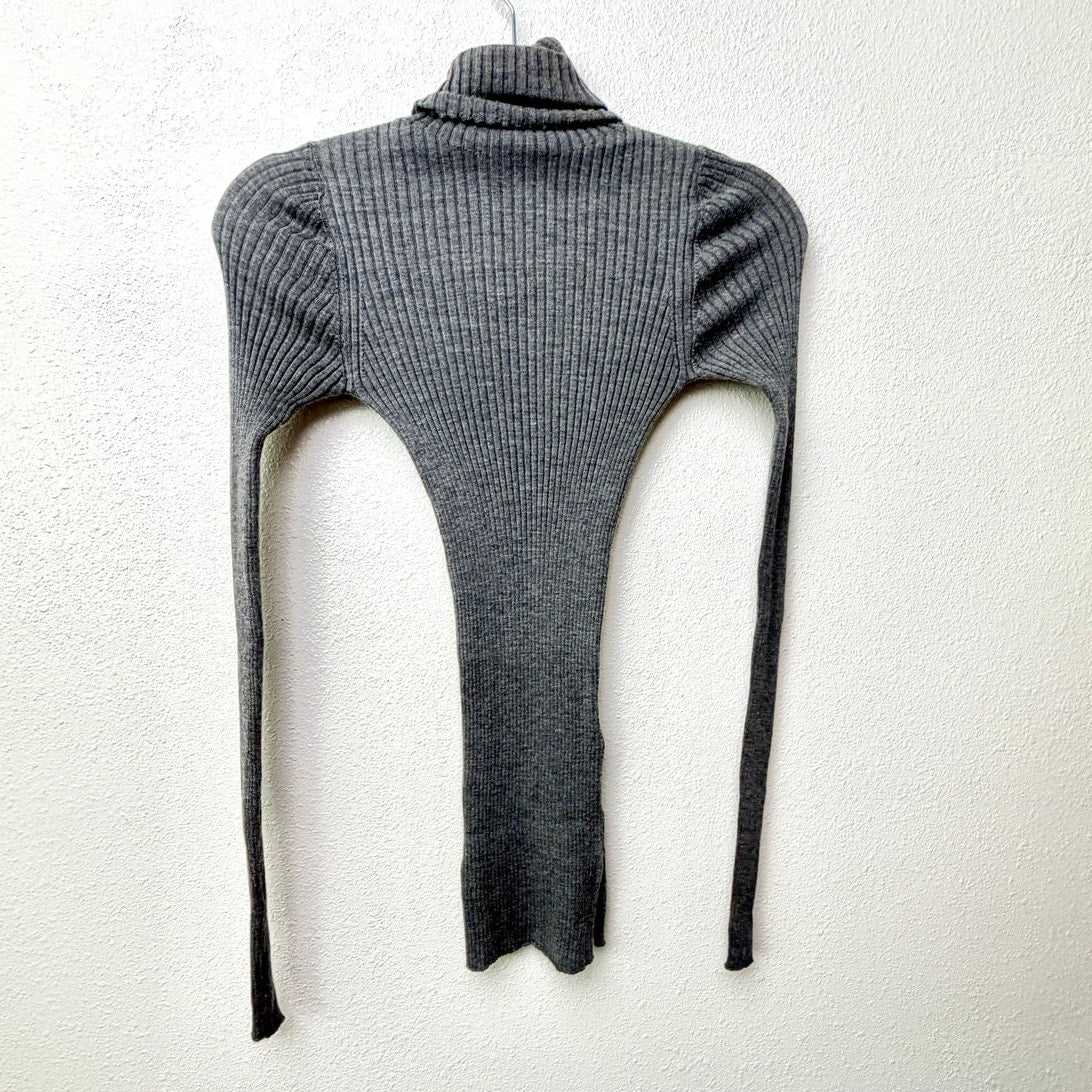 Quira Gray Cashmere Silk Turtleneck Tunic Women M