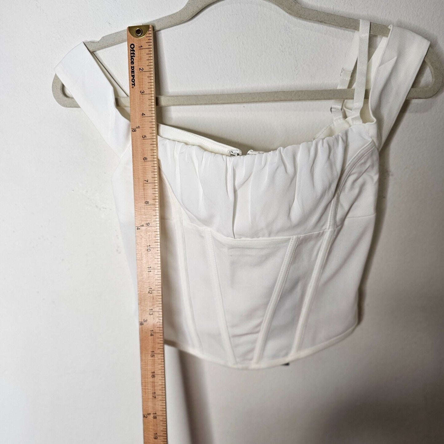 NWT I.Am.Gia. White Bridget Off The Shoulder Corset Boning Top Back Zip S