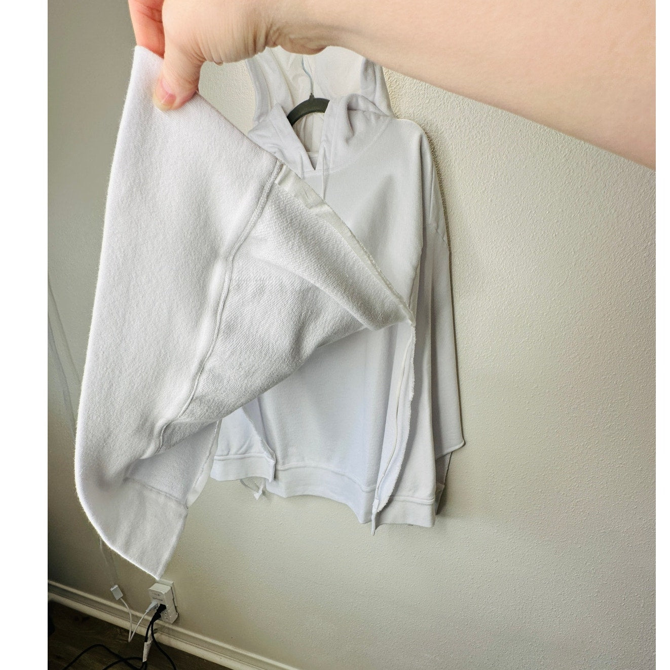 NWT Maison Margiela White Open Sleeve Raw Hem Cotton Hoodie M
