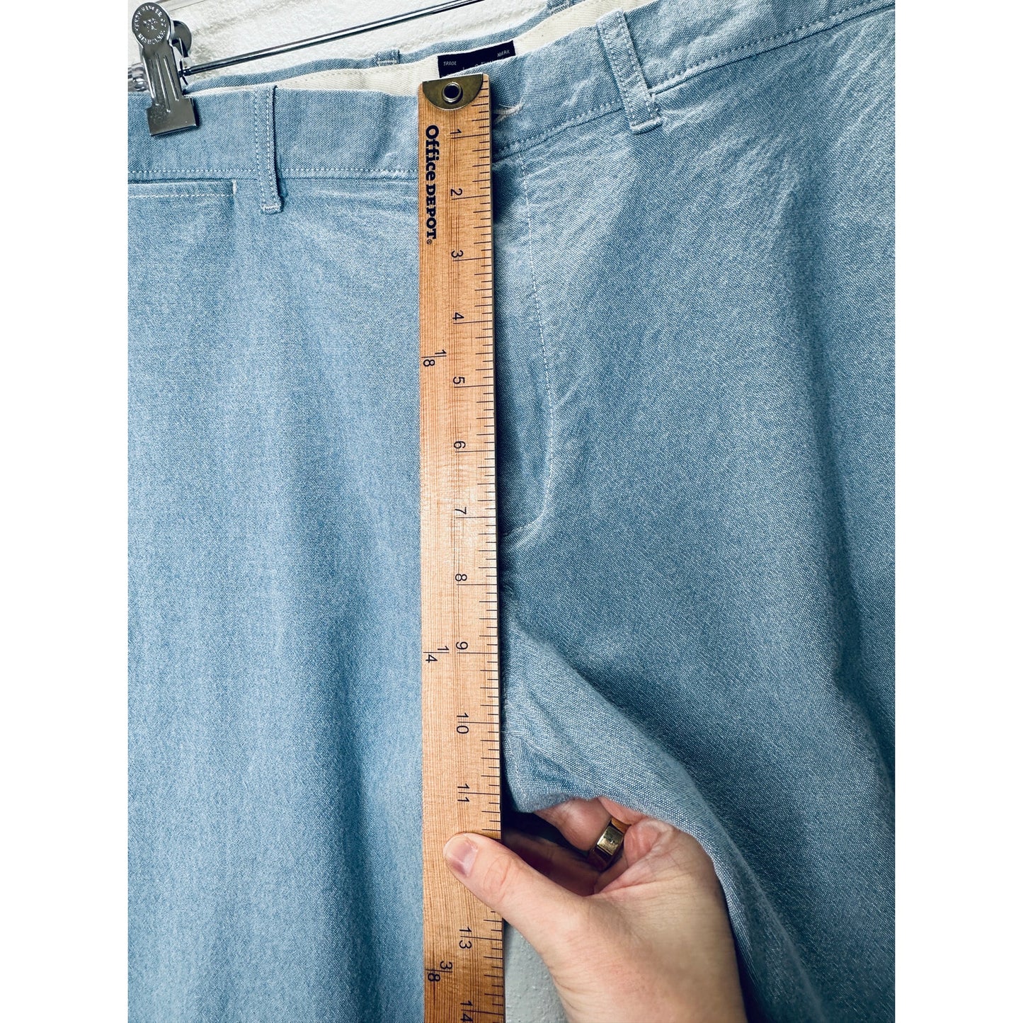 J. Crew Light Blue Chambray 484 Slim Stretch Trouser Pant 36 / 32