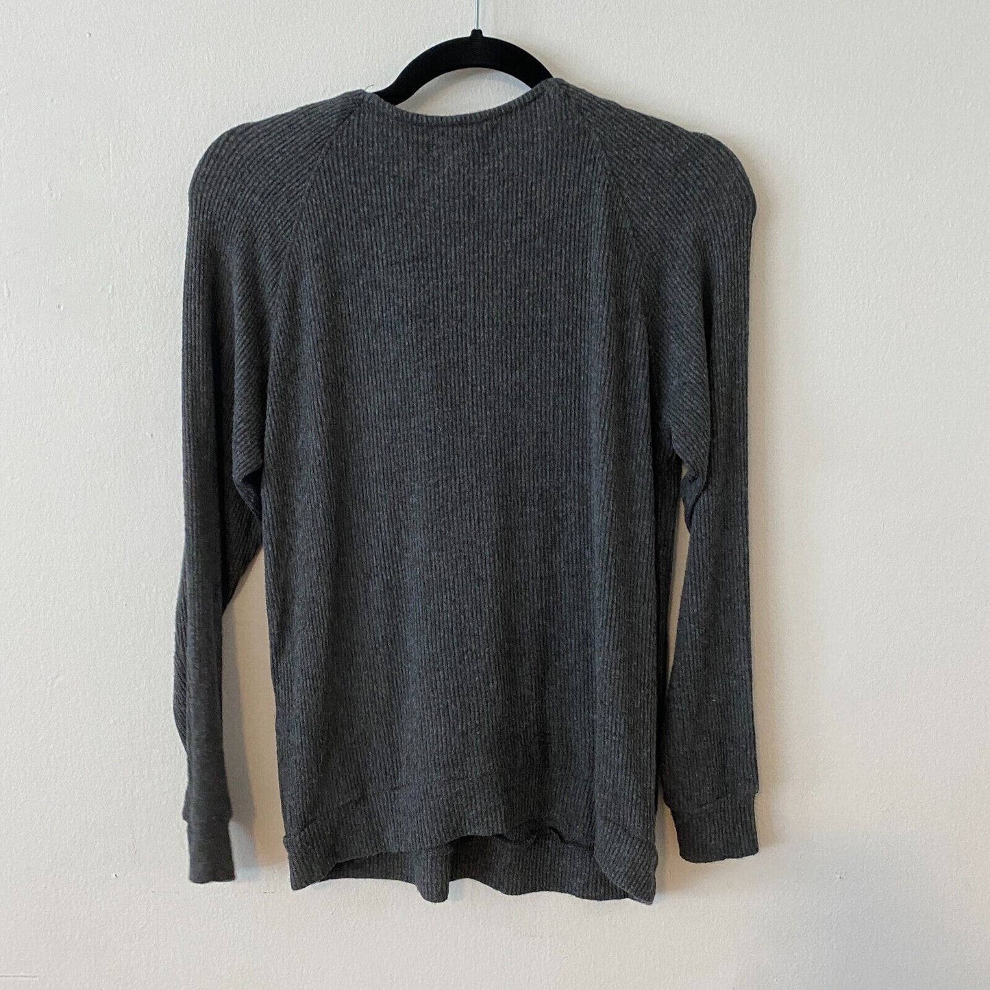 VELVET Graham and Spencer Gray Billow Lace up V-Front Long Sleeve Jersey Top XS