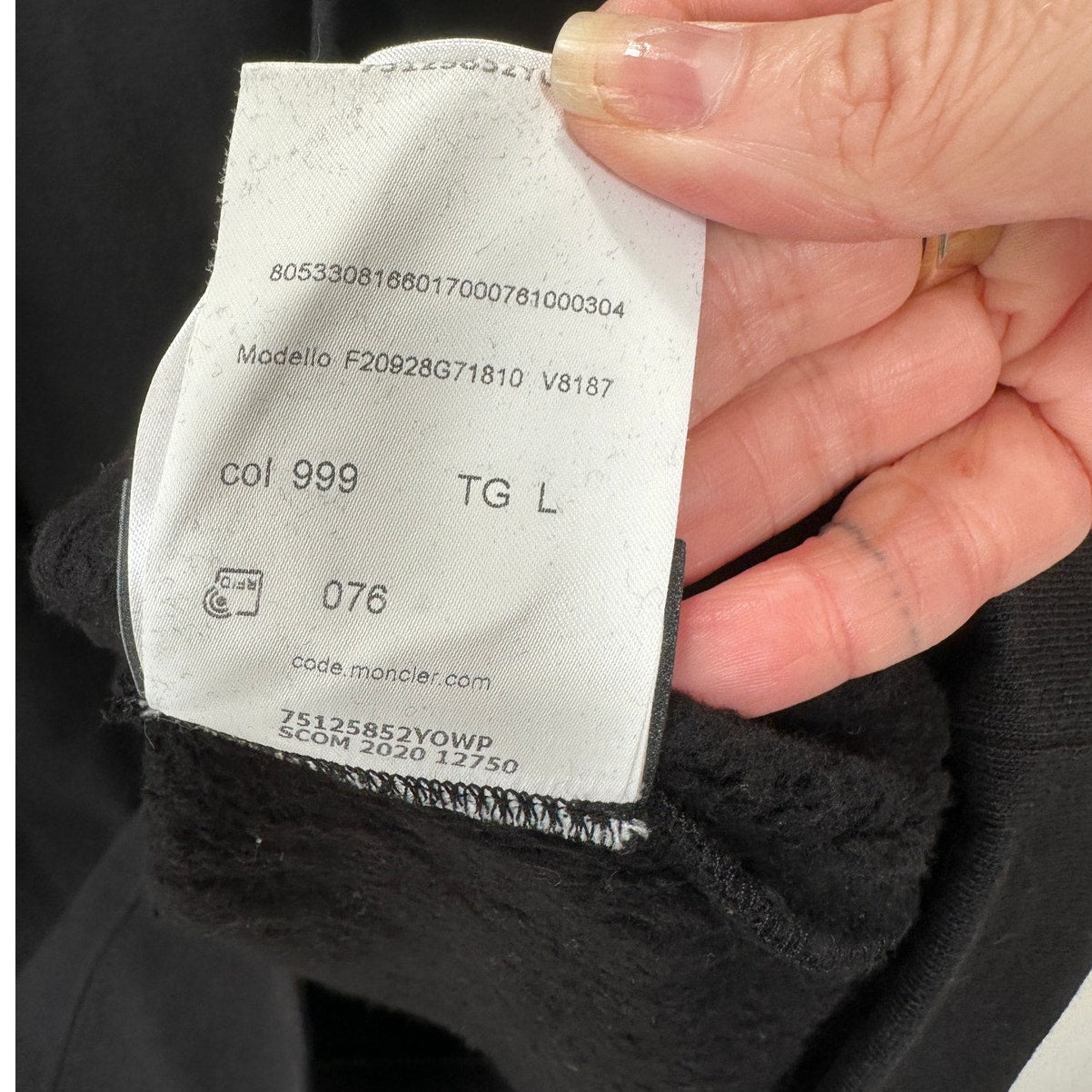 Moncler Black Genius 1952 X Undefeated White Logo Altered Sweatshirt L