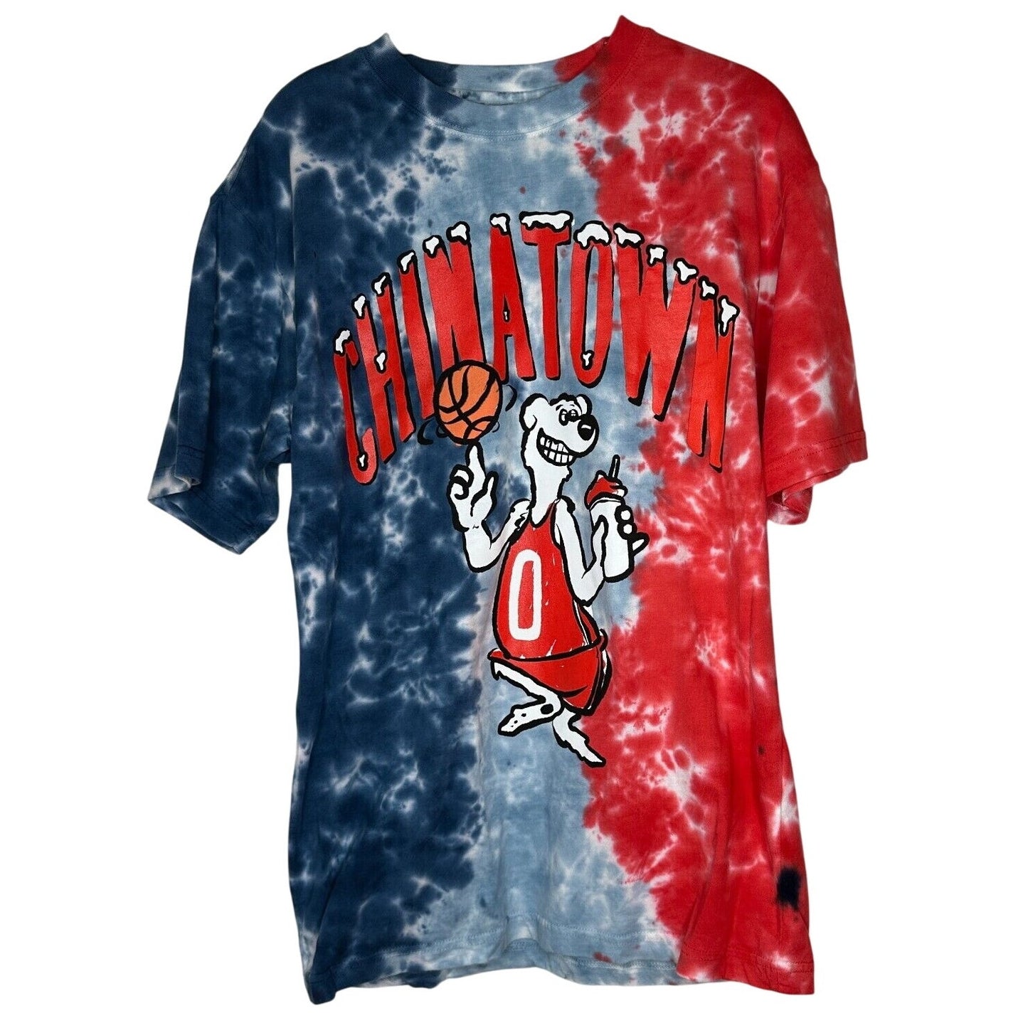 NWOT Chinatown Market Red White & Blue Tie Dye Short Sleeve Basketball Tee M