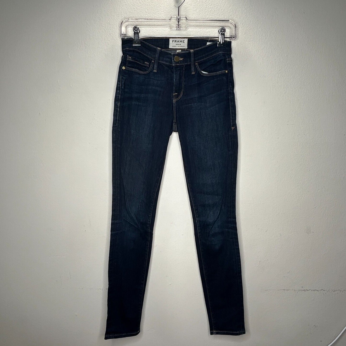 Frame Dark Blue Wash Le Skinny de Jeanne Queensway Denim Stretch Skinny Jean 26