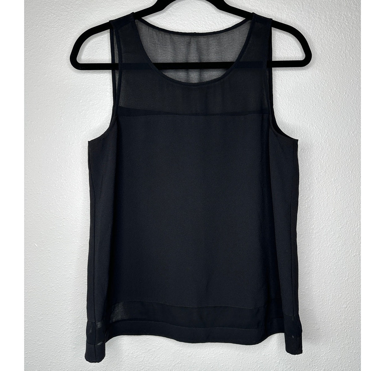 Jack Black Sheer Mixed Media Sleeveless Round Neck Tank Top S