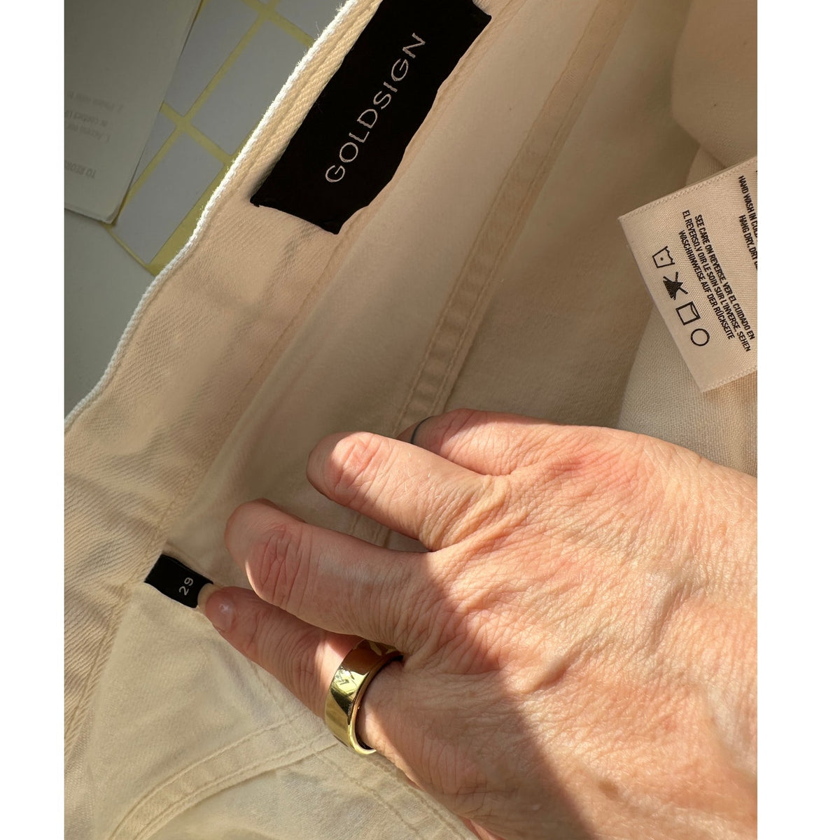 Goldsign Ivory Straight-Leg 100% Cotton Jeans Women’s 29 Button Fly
