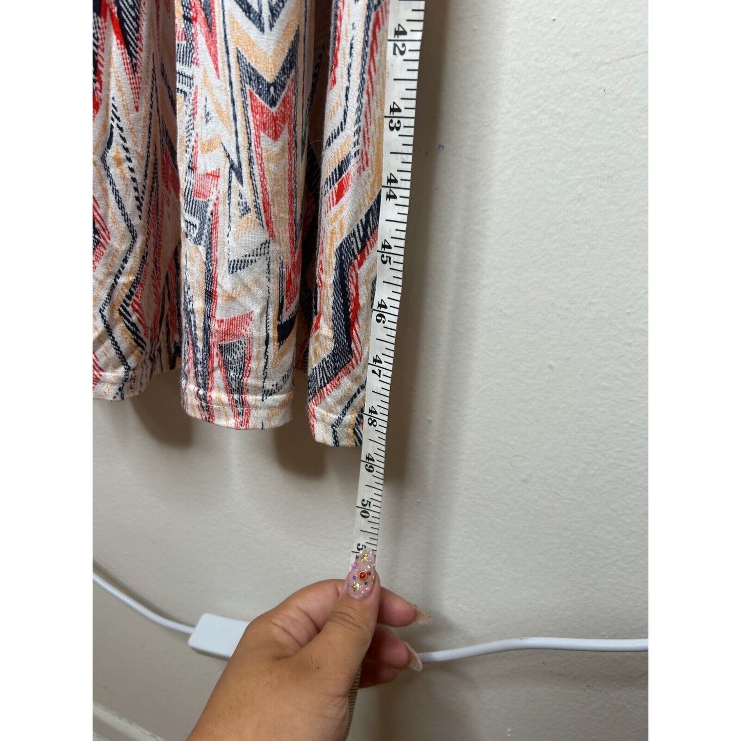 Ella Moss Xander Bandeau Style Pleated White Blue Red Aztec Print Maxi Dress SM