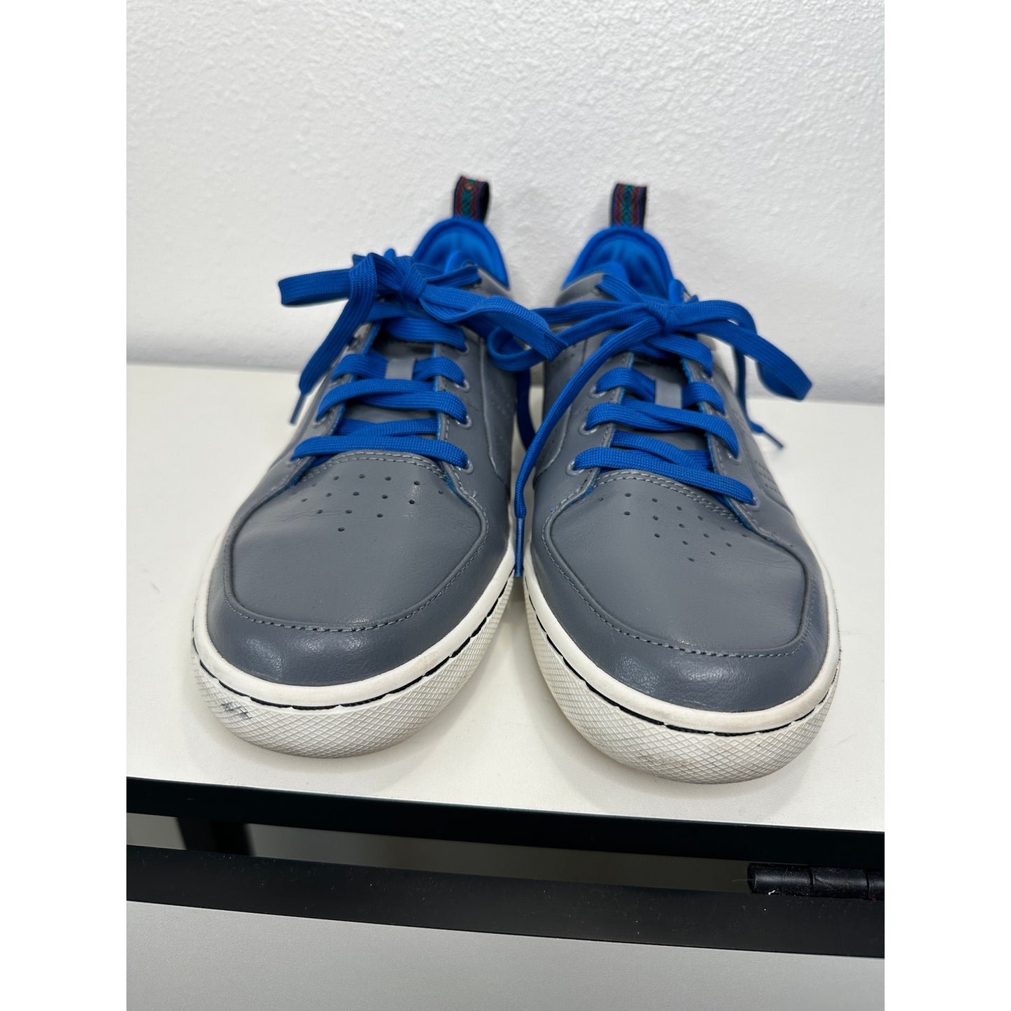 Adidas RD1 Low Top Gray & Blue Leather Laceup Sneakers Shoes 10